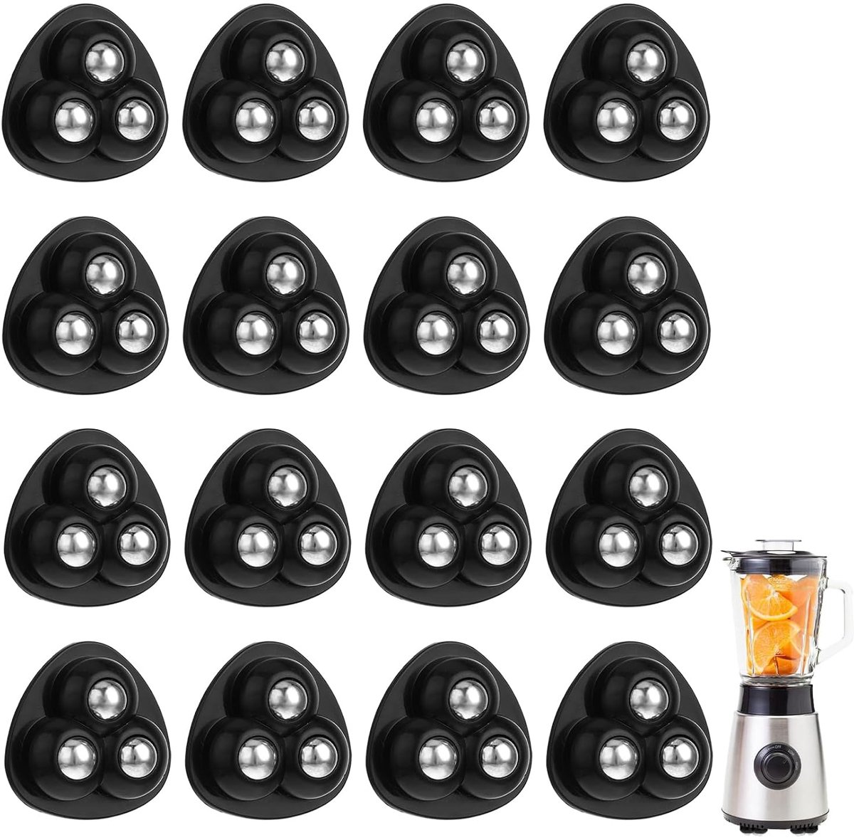 16 stuks meubelwielen, kleine kogelrollen voor meubels, zelfklevend, rollen voor meubels, 360 graden draaibaar, mini-wielen, kogelwielen, meubelroller voor kledingkast, eettafel, bank (zwarte