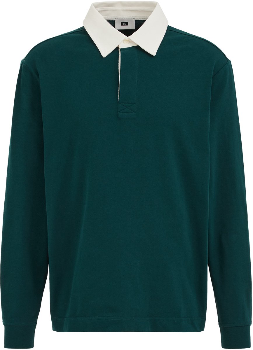 WE Fashion Heren relaxed fit polo met contrast