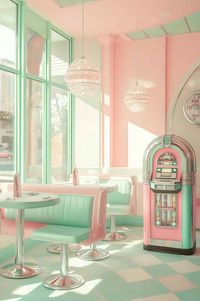 Retro Poster - Diner - Eten - Nostalgisch - Vintage - Restaurant - posters - formaat 70x100cm - Wanddecoratie - L4137