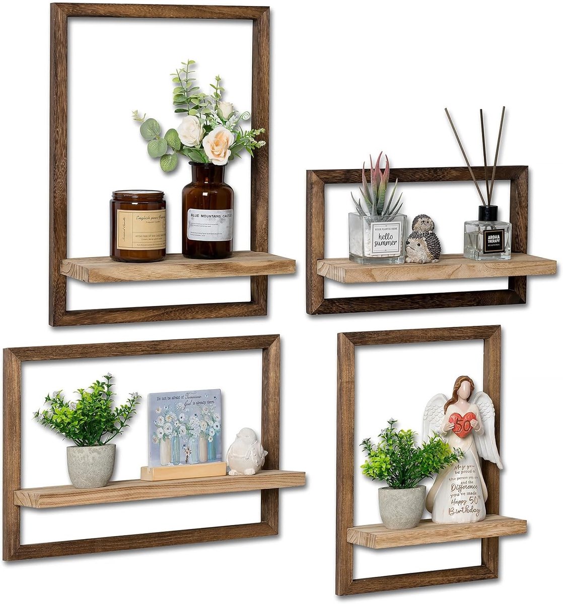 Rustieke Wandplanken voor Slaapkamer en Woonkamer, Decoratieve Planken voor Thuis, Ideaal voor Landhuis en Interieurdecoratie