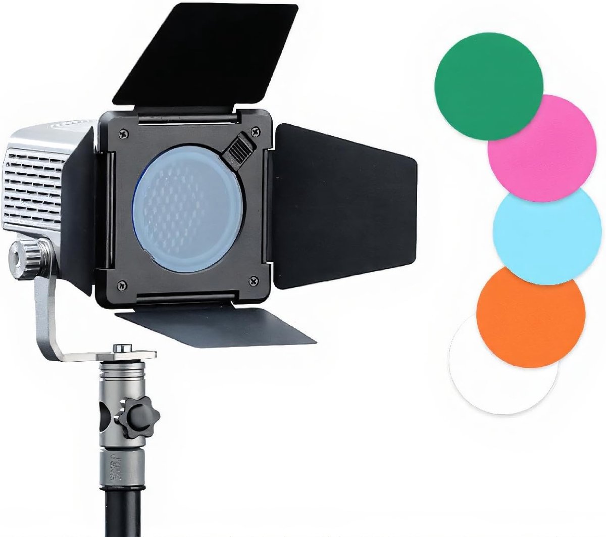 Professionele Barn Door Kit met 4 Bladen, 30° Honingraat en 4 Kleurfilters voor 7.9" Reflector