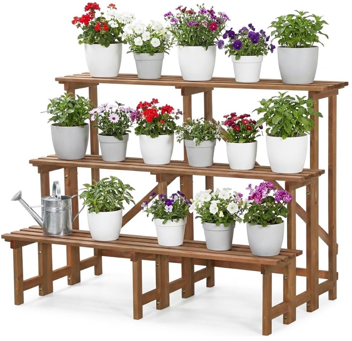Zolvano® Bloemenstandaard - Plantenrek - Bloemenrek - Plantentrap-Bruin