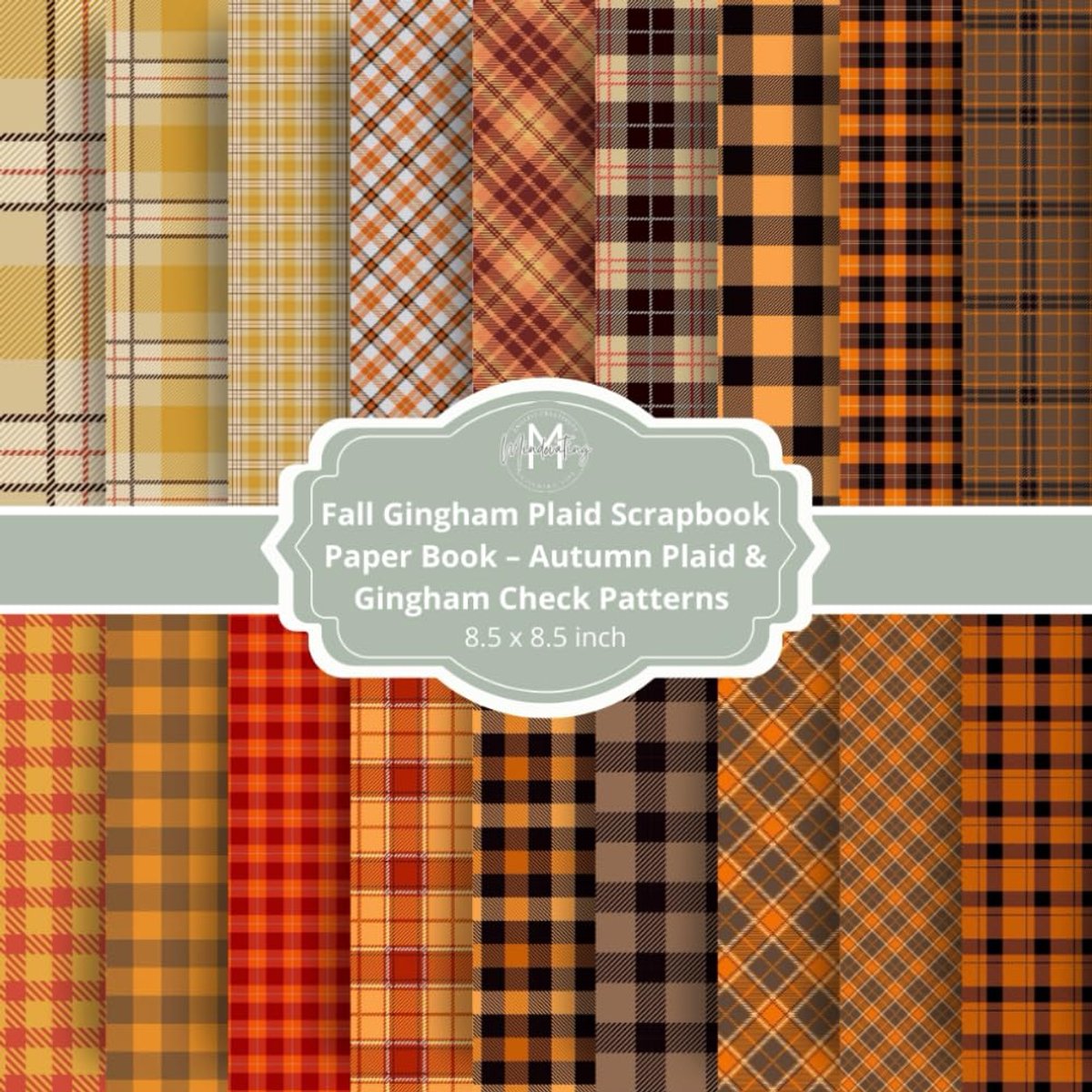 Scrapbookpapier herfst - Dubbelzijdig papier - Gingham en plaid patronen - Perfect voor herfst knutselen - ShopVlot