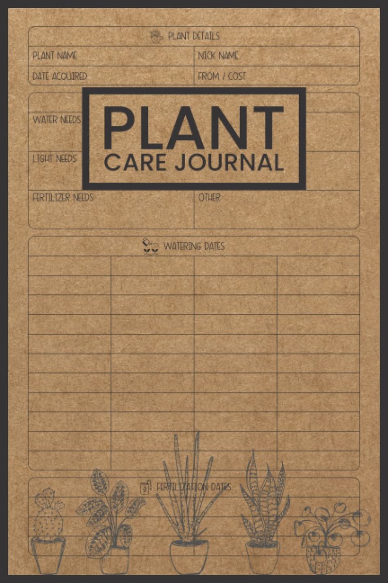 Plant Care Journal: Houseplant Journal and Log Book to Keep Track of Your House Plant Details, Care Requirements - ShopVlot