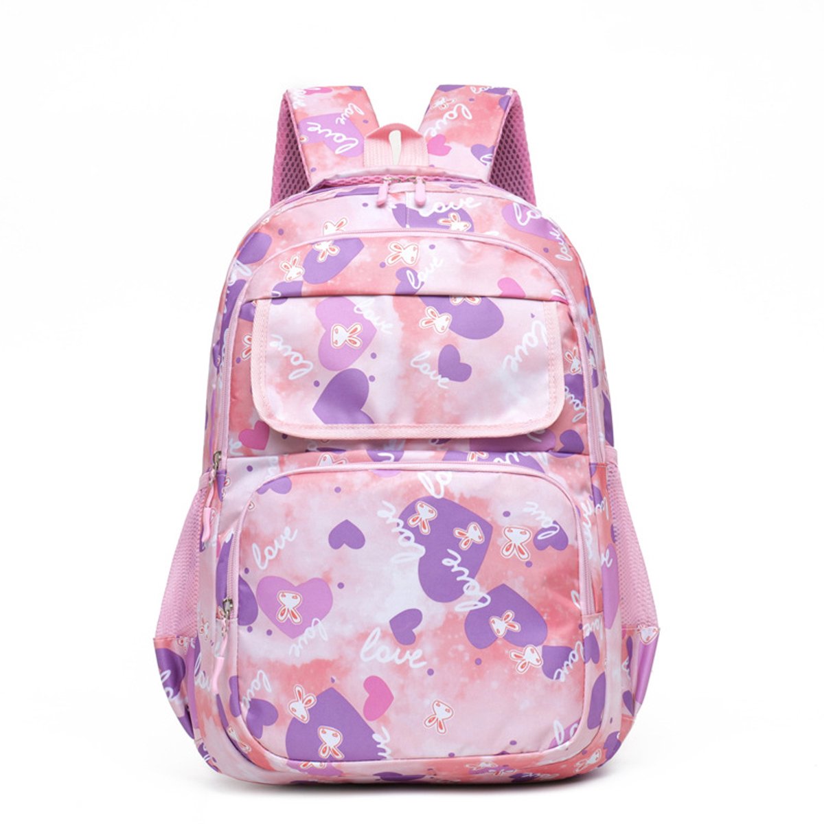 KZQ Rugzak - Schoudertas - Kinderrugzak - Schoolrugzak - Grote capaciteit - 32 x 14 x 47cm - Roze