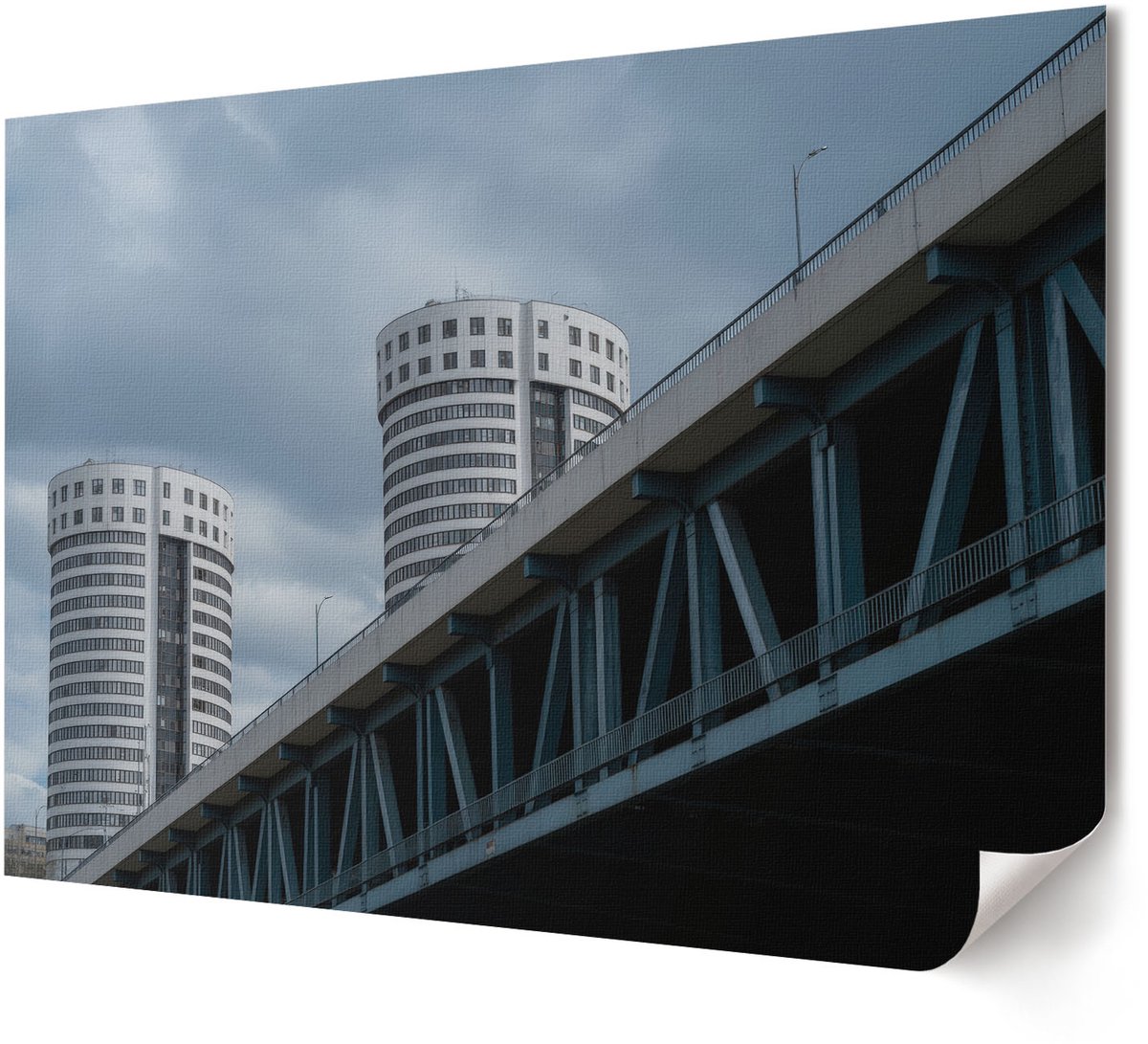 Coloray Polycanvas Wandposter - Metro En Regenboog, Fotografie - A4 - Blauw Motief - Rechthoek - Wandkunstwerk - Woonkamer, Slaapkamer, Kantoor - Modern