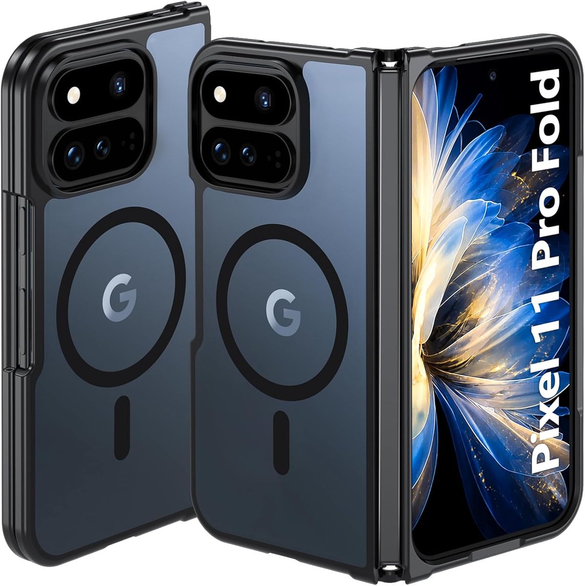 Zandarix Hoesje Geschikt voor Google Pixel 11 Pro Fold - Geschikt voor Mag - Militaire Bescherming - Stofdicht - Back Cover Hoesje - Zwart