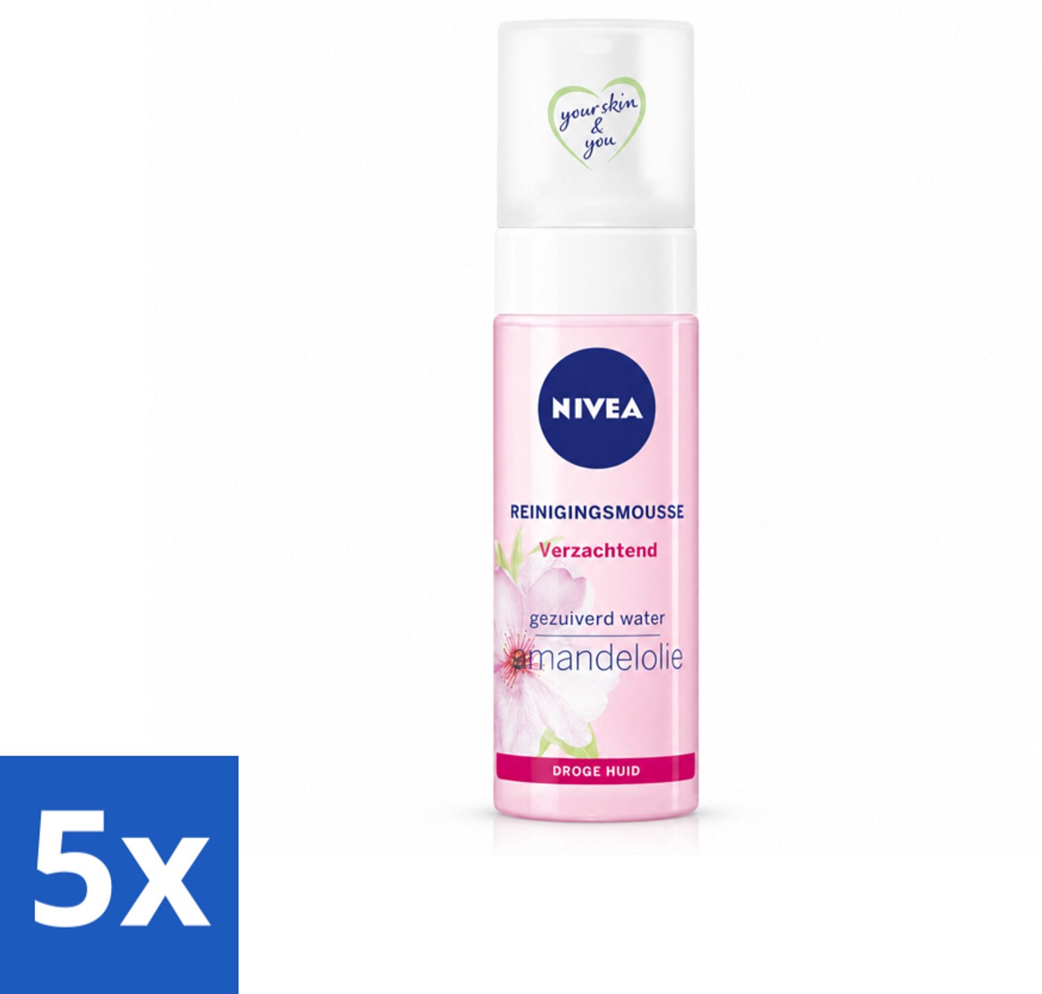 5 x NIVEA - Reinigingsmousse - Essentials Verzachtend - Voor droge & gevoelige huid - Met Amandelolie & Hydramine - 150 ml - Voordeelverpakking - 5 stuks