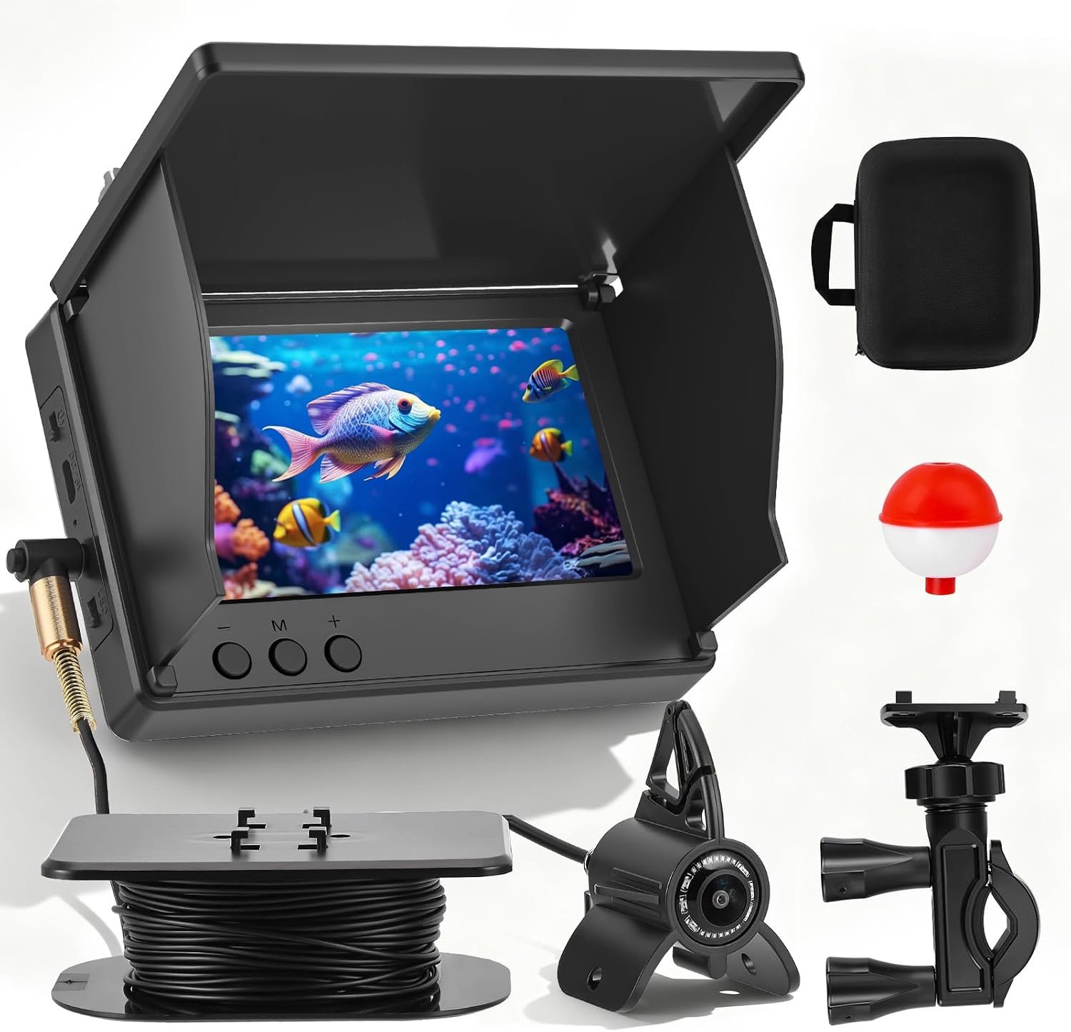 4,3 inch HD visvinder met 30 m kabel - onderwaterviscamera met nachtzichtfunctie, verstelbare hoek (45°/90°/180°) en waterdicht ontwerp voor vissen in meer, rivier en zee