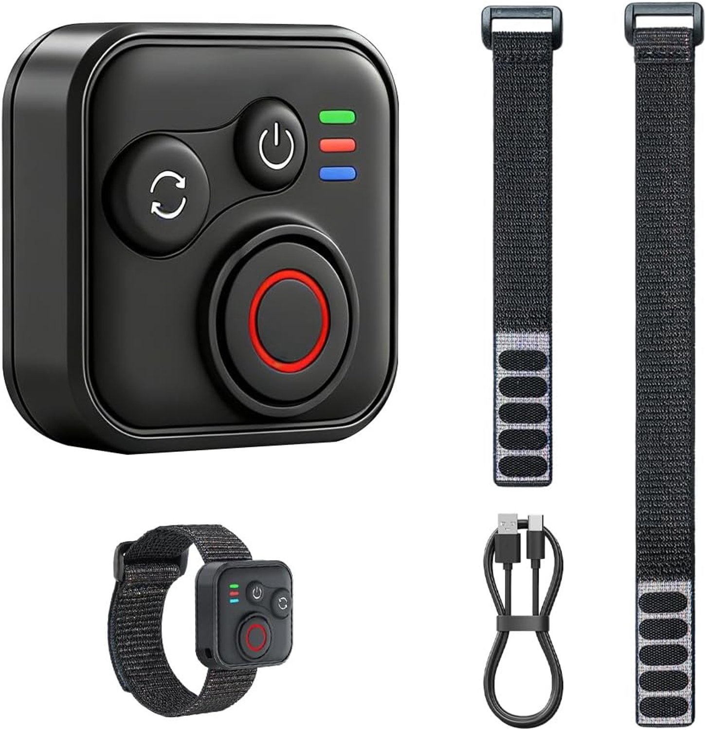 Bluetooth-afstandsbediening voor Insta360 X5/X4/X3/X2/Ace Pro 2/Ace Pro/GO3S/GO3/GoPro Hero 13/12/11/iOS/Android, waterdichte smart-afstandsbediening met polsband, bereik 50 m, BT 5.1