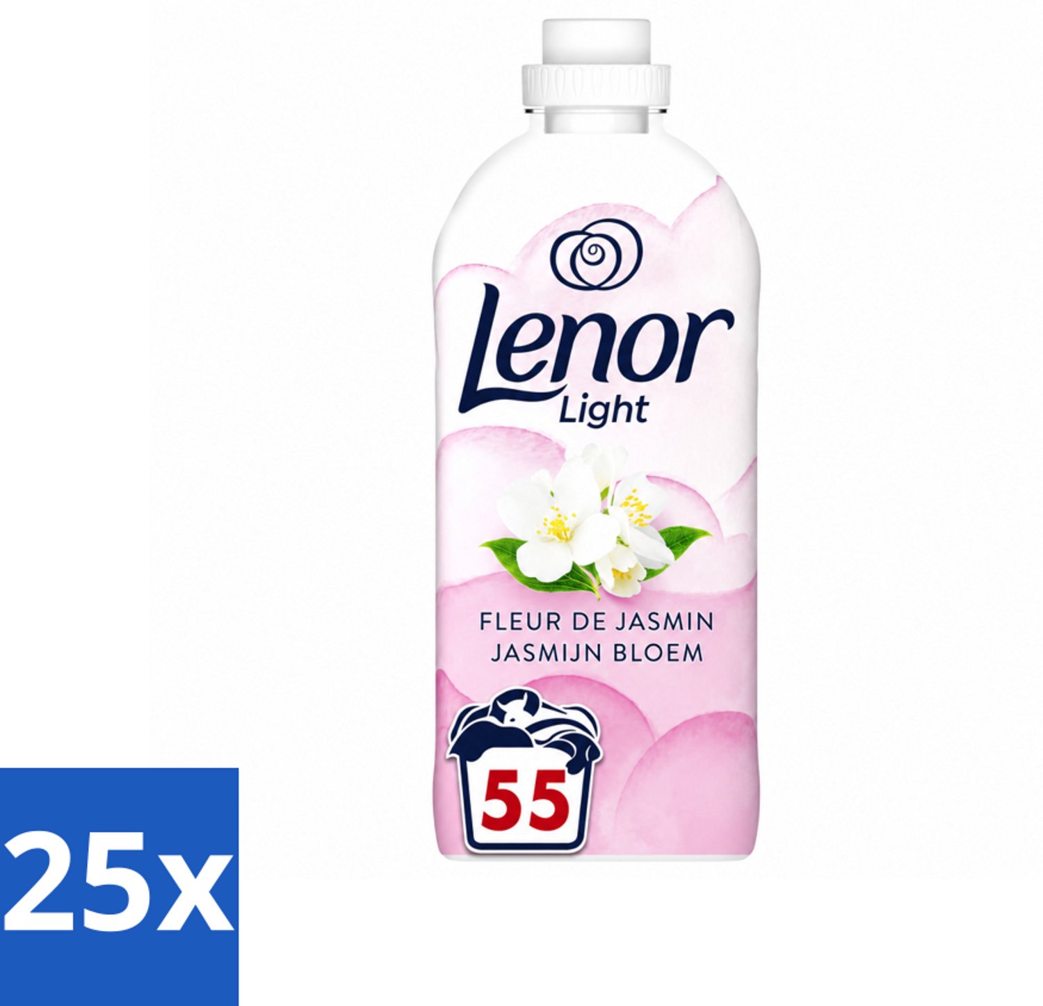 25 x Lenor Light - Wasverzachter - Jasmijnbloem - Fris & Zacht - 55 Wasbeurten - Voordeelverpakking - 25 stuks