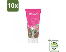 10 x WELEDA - Douchecrème Aroma Shower Love - 200 ml - Grootverpakking - Vaatwasstrips - Douchecrème - Aromatherapie - Liefdevolle Geur - Natuurlijke Verzorging - Wellness