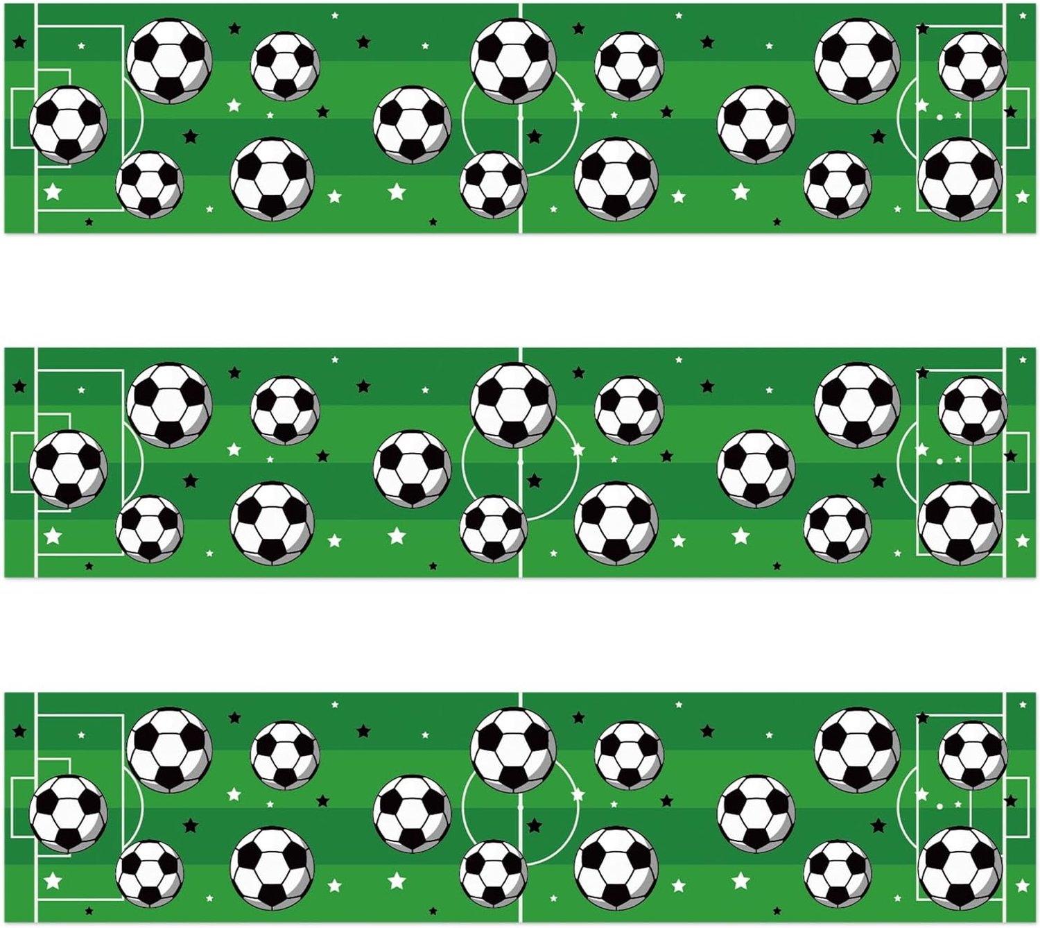 Eetbare Taartranddecoratie met Voetbalthema, 28x6,2cm Voorgesneden Kleefrijstpapier Bedrukte Taartstrips met Voetbalgras voor Verjaardagsfeestjes en Sportevenementen