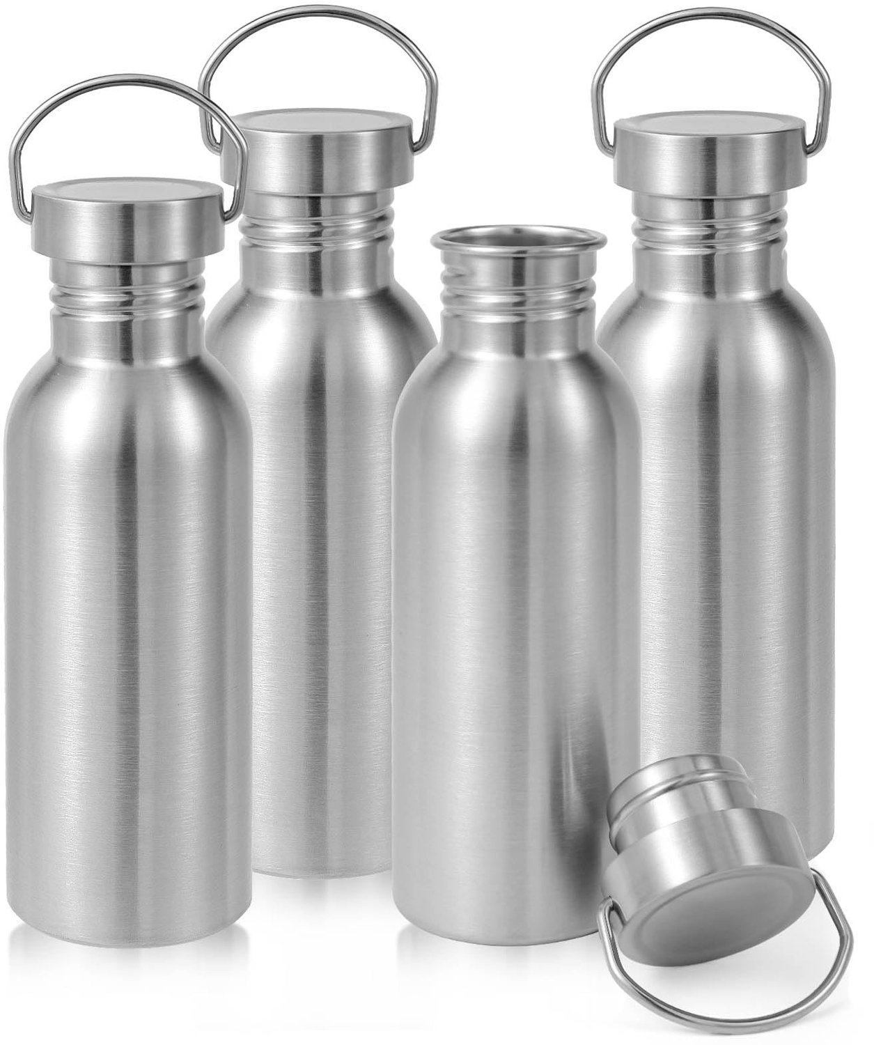 680ml Waterfles met Handgreep - Set van 4 - Vaatwasserbestendig