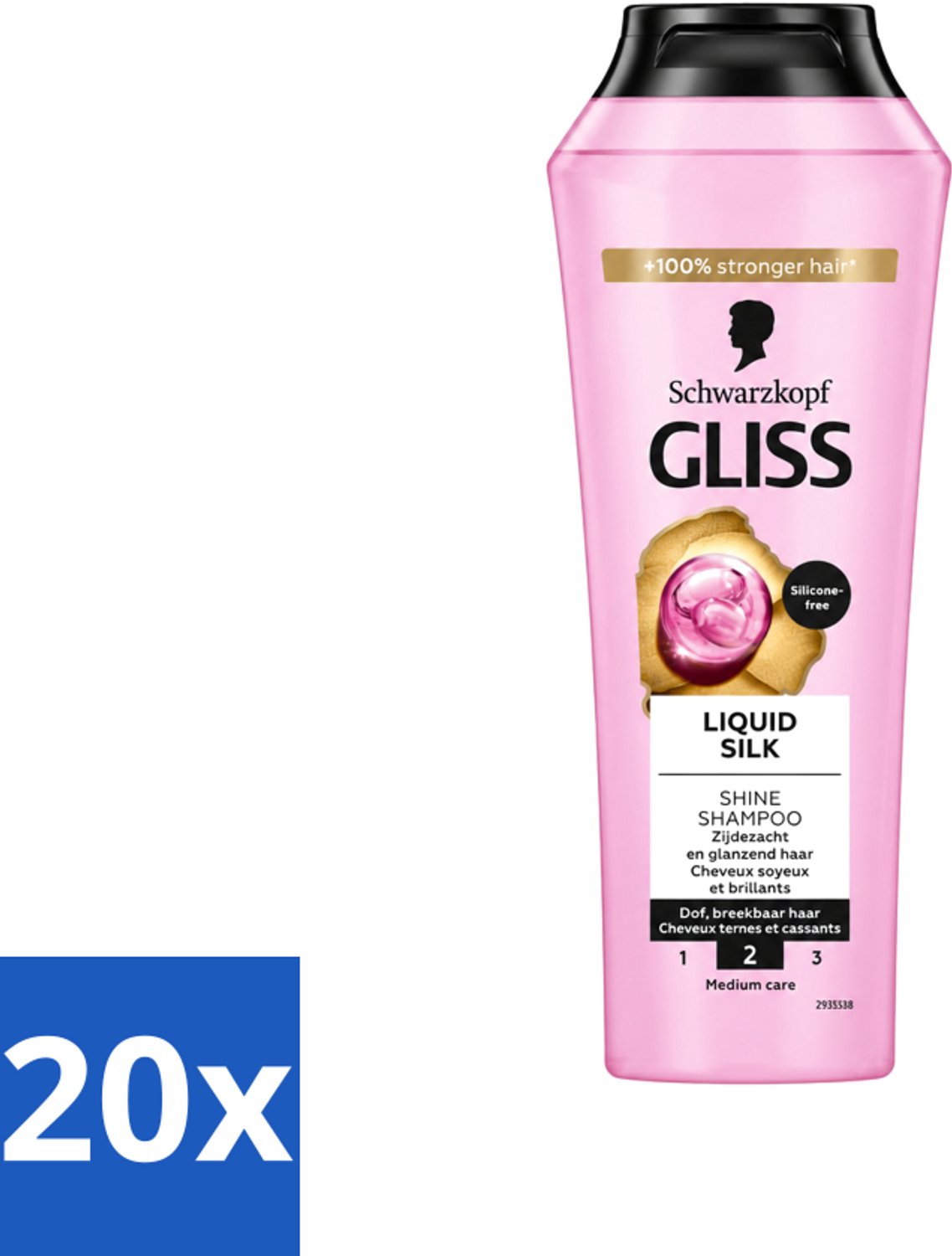20 x Gliss - Shampoo - Liquid Silk - Voor Glanzend en Zijdezacht Haar - 250 ml - Voordeelverpakking - 20 stuks