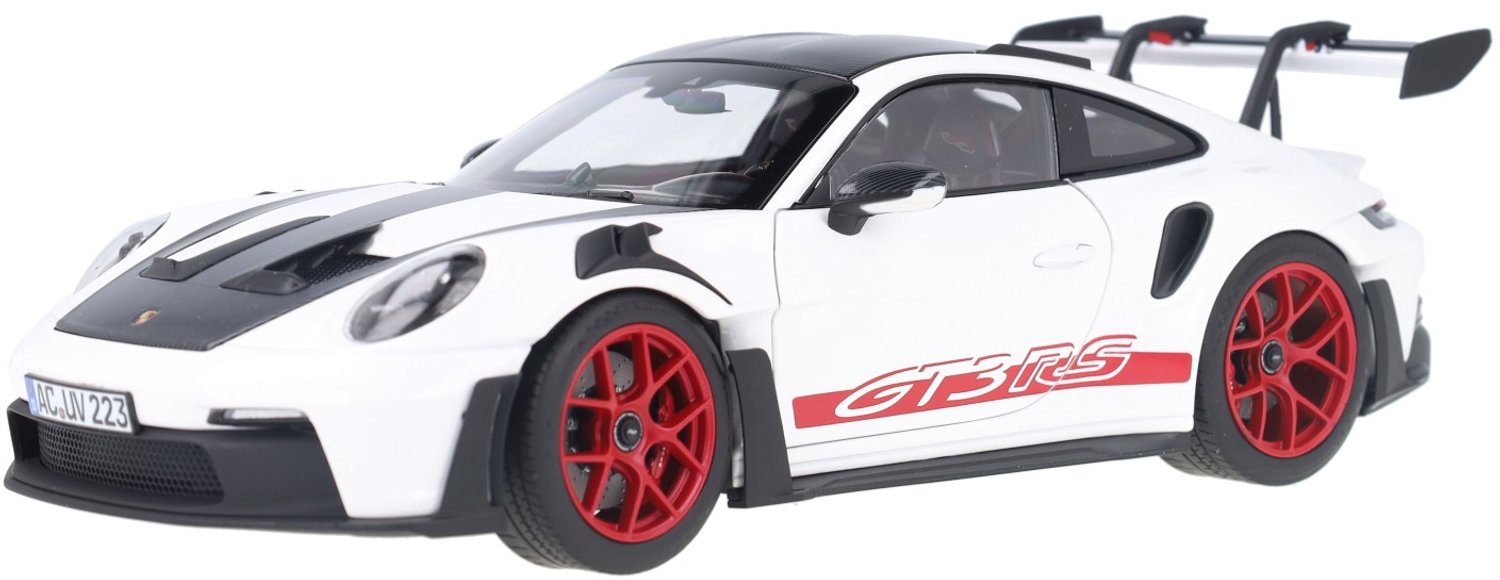 Porsche 911 GT3 RS w Weissach Pack 2022 Wit Rood - Modelauto 1/18 Norev