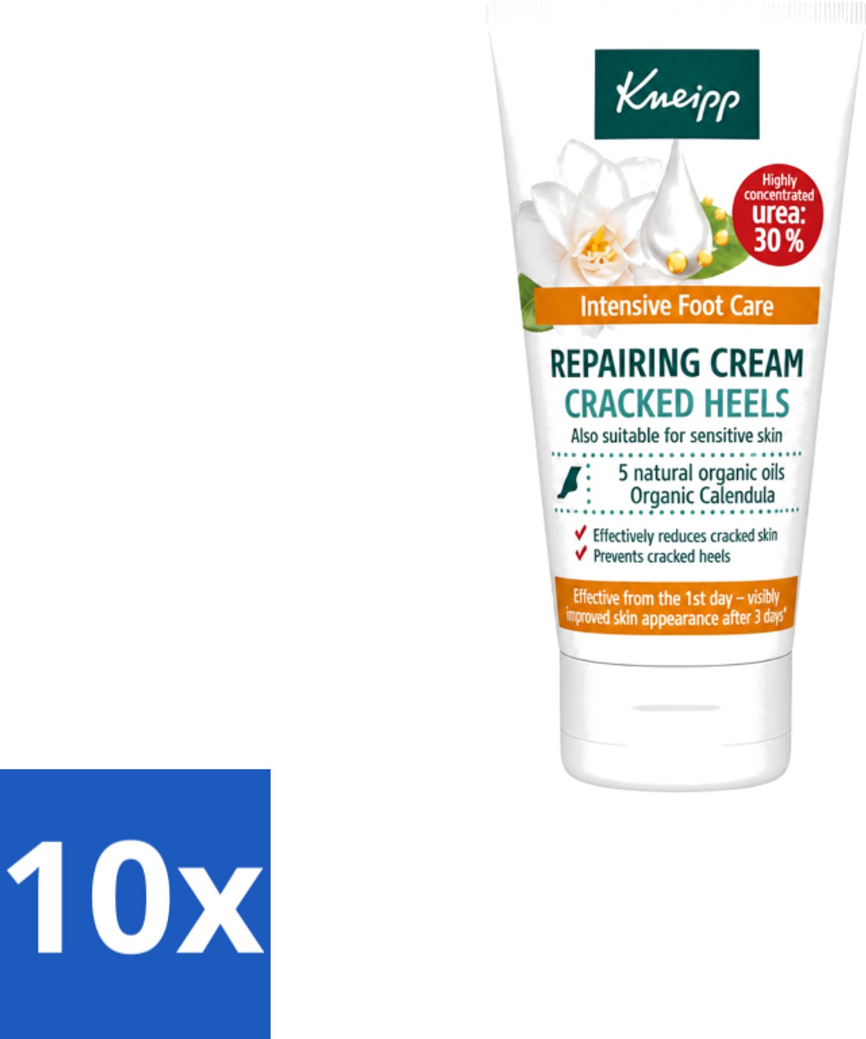 10 x Kneipp - Hielklovencrème - 30 % ureum - Geschikt voor diabetici - 50 ml - Voordeelverpakking - 10 stuks
