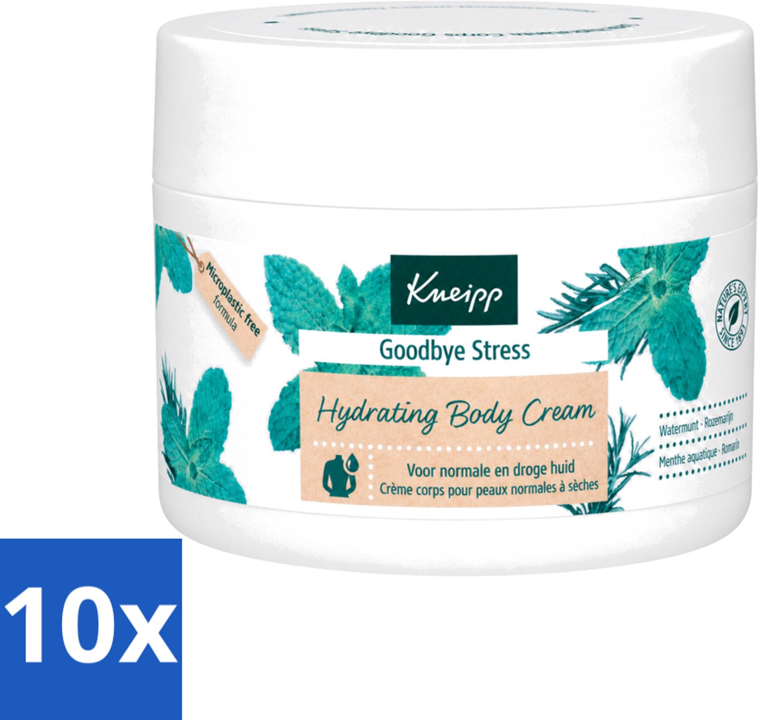 10 x Kneipp - Body crème - Goodbye Stress - Watermunt & Rozemarijn - 200 ml - Voordeelverpakking - 10 stuks