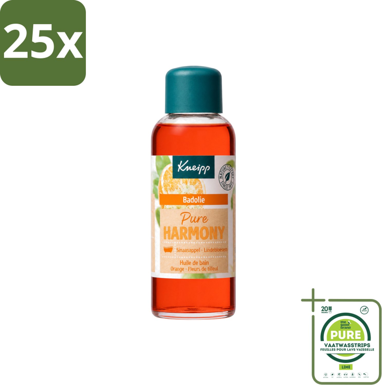 25 x Kneipp - Badolie - Oranje lindebloesem - 100 ml - Grootverpakking - Vaatwasstrips - Badolie - Ontspanning - Kalmerend - Natuurlijke Oliën - Sinaasappelolie