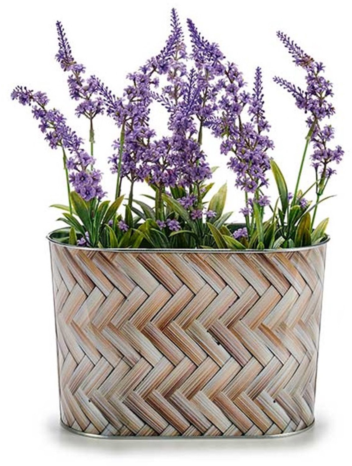 Arte r Plantenpot/bloempot teil- zink - bruin - L22,5 x D11,5 x H12 cm