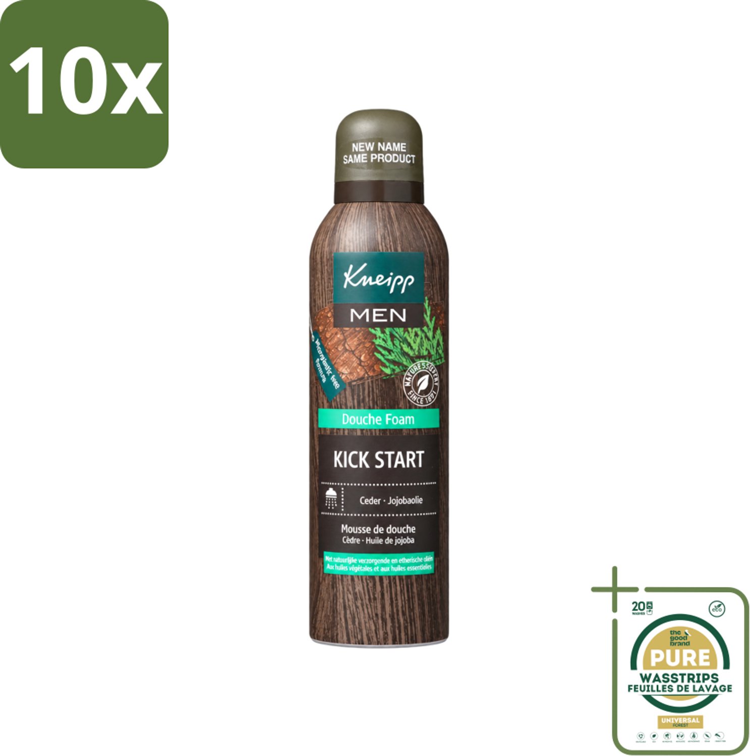 10 x Kneipp - Douchefoam - Ceder & Jojobaolie - Verzorgend - Vegan - 200 ml - Wasstrips - Douchefoam - Ceder - Jojobaolie - Vegan - Natuurlijke Douchefoam