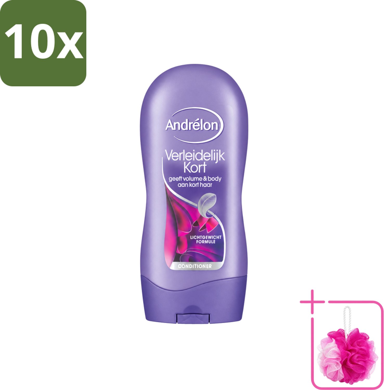 10 x Andrélon - Verleidelijk Kort - Conditioner - Voor Kort Haar - 300 ml - Bulkverpakking - Kort haar conditioner - Douchemop - Volume voor kort haar