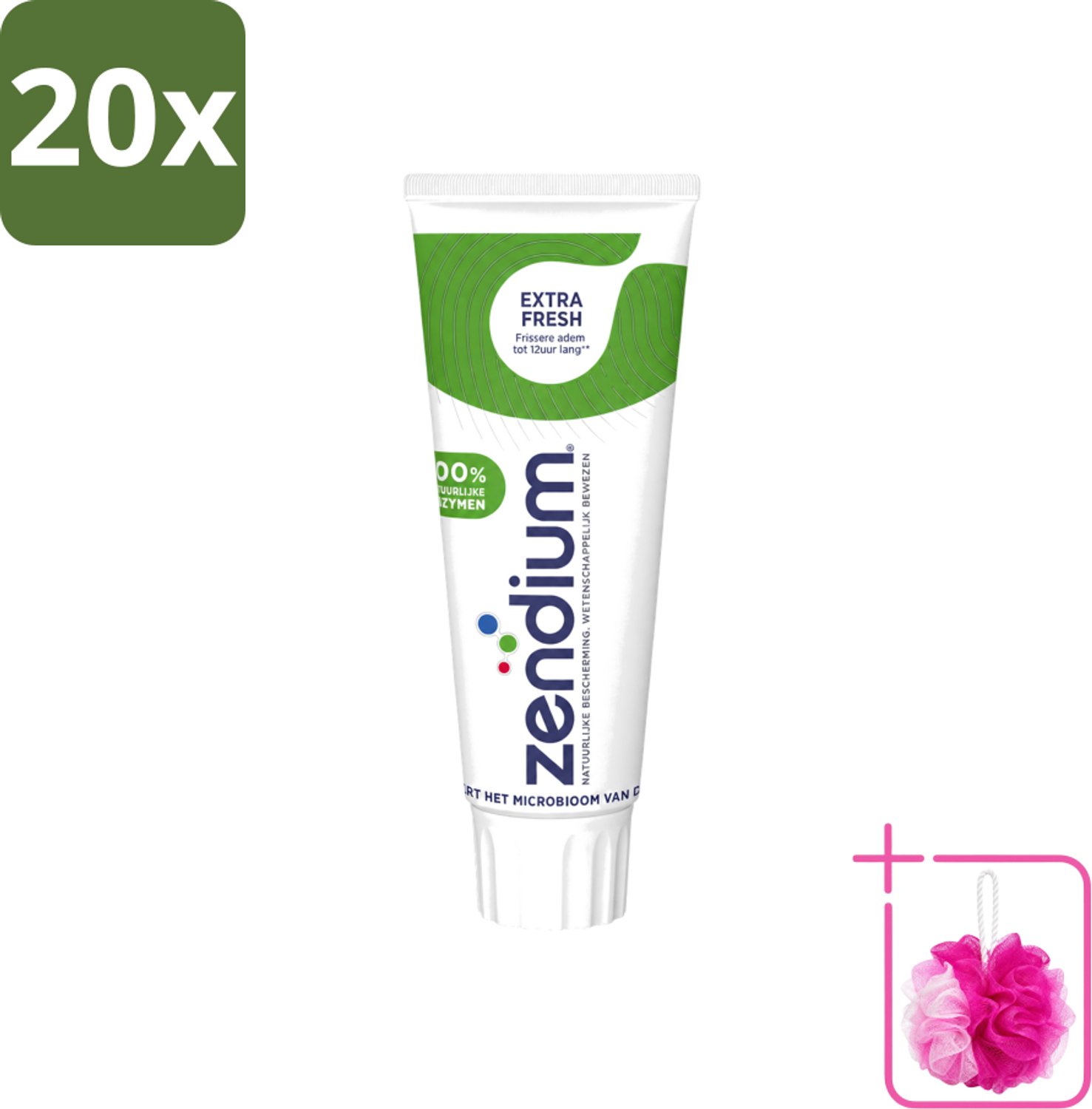 20 x Zendium - Extra Fresh - Tandpasta - Natuurlijke Enzymen - 75 ml - Bulkverpakking - Tandpasta - Douchemop - Enzymen