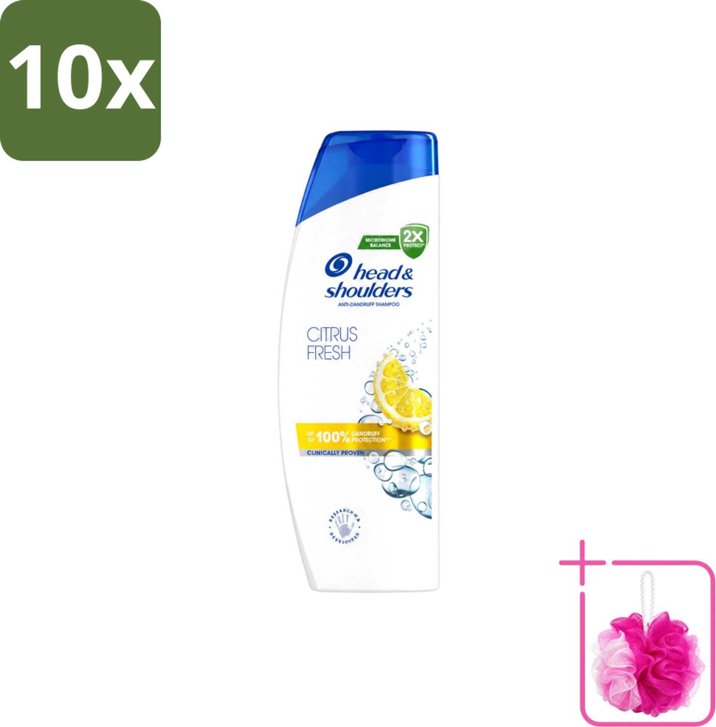 10 x Head & Shoulders - Shampoo - Citrus Fresh - 250ml - Bulkverpakking - Citrus Fresh Shampoo - Douchemop - Anti-roos shampoo