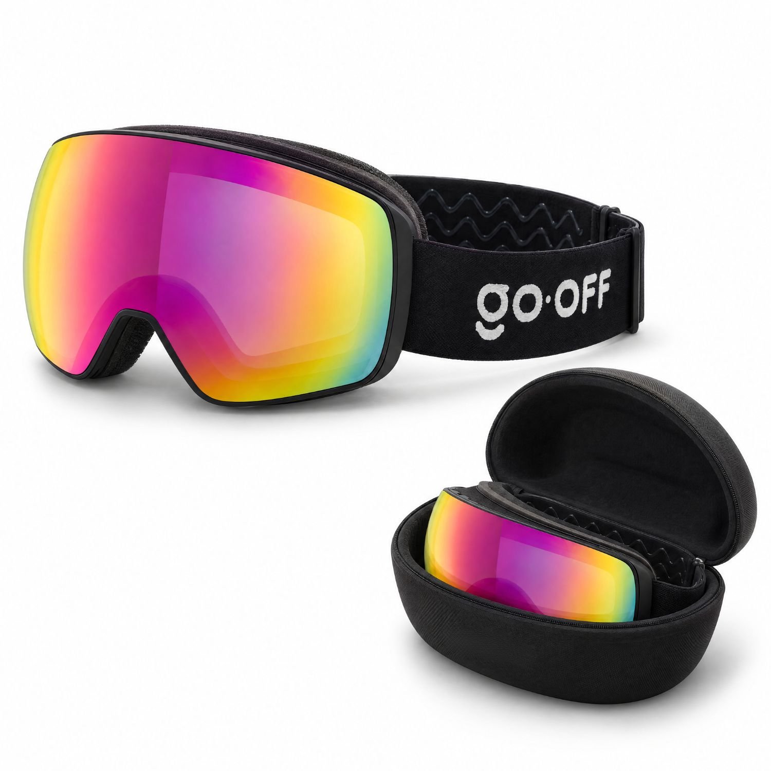 GOOFF ECLIPSE Skibril Fotochromatisch voor Brildragers - Sferische Dubbele Lens - Snowboard Bril Dames en Heren - Anti-Condens - Paars-Goud