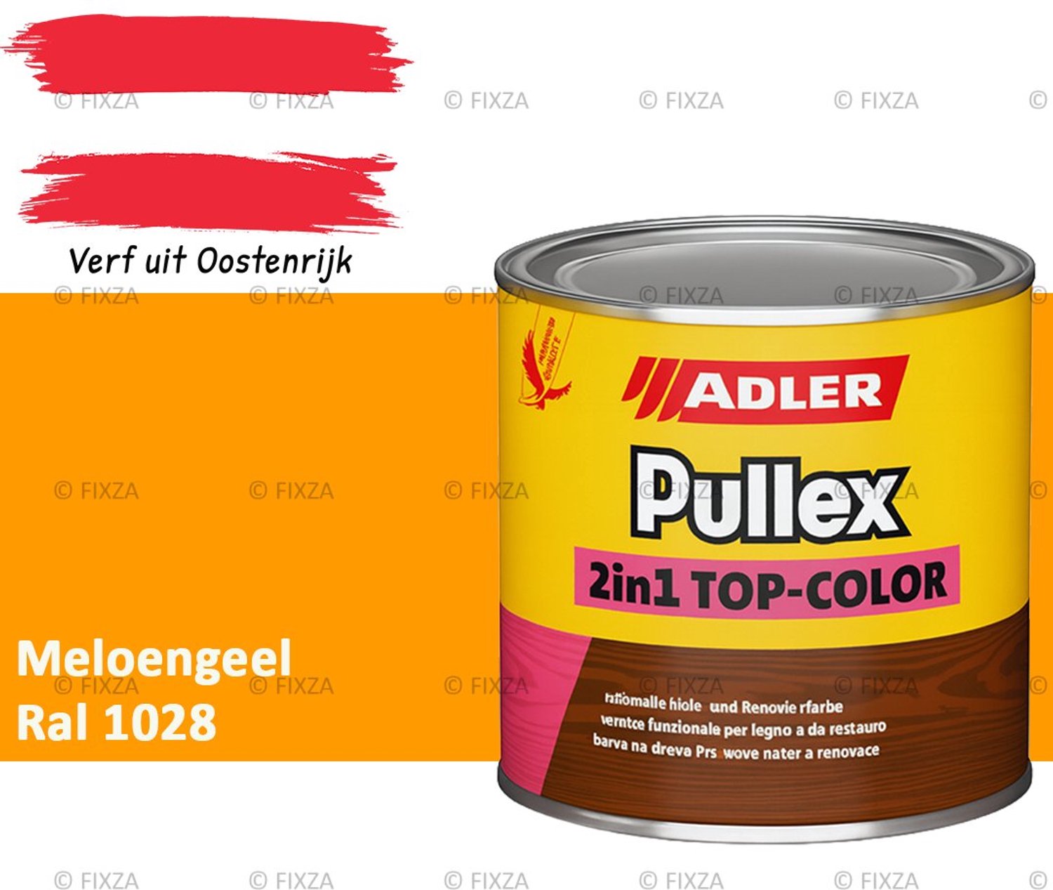 ADLER Pullex 2in1 Top-Color – Meloengeel – 0,75 Liter – Dekkende Houtverf Buiten – Zijdemat