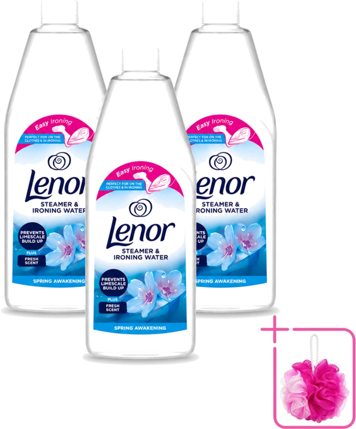 3 x Lenor - Strijkwater - Spring Awakening - Textielverfrisser - 1000 ml - Bulkverpakking - Strijkwater - Douchemop - Textielverfrisser