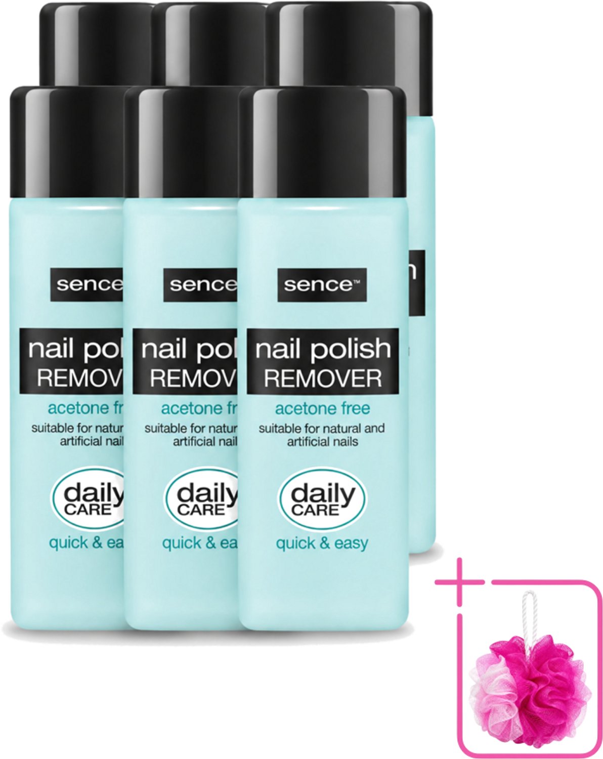 6 x Sence - Acetonvrij - Nagellakremover - Pompflacon - 175 ml - Bulkverpakking - Nagellak verwijderen - Douchemop - Acetonvrije nagellakremover