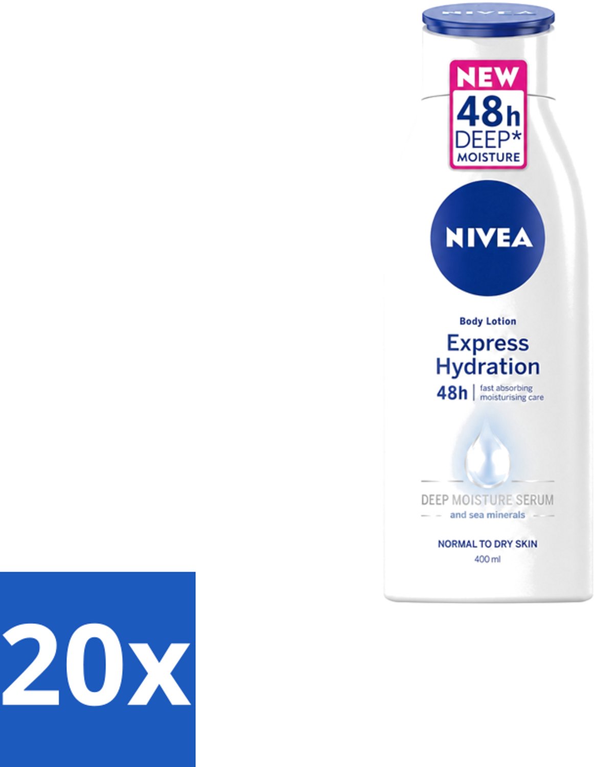 20 x Nivea – Bodylotion – Express Hydration 48H – 400 ml - Voordeelverpakking - 20 stuks