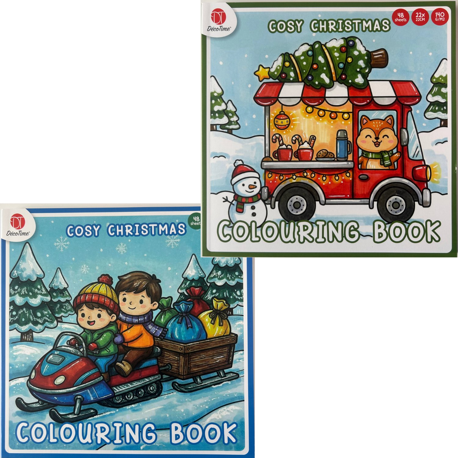 Cozy Christmas - Cozy Coloring Book - Set van 2 - Kleurboek Voor Volwassenen - Cozy Kleurboek - Cozy Coloring - Kleurboek Herfst - Kerst Kleurboekjes - Cozy Europe - Decotime - Little Corner - Cozy Friends - Kleurboek voor volwassenen