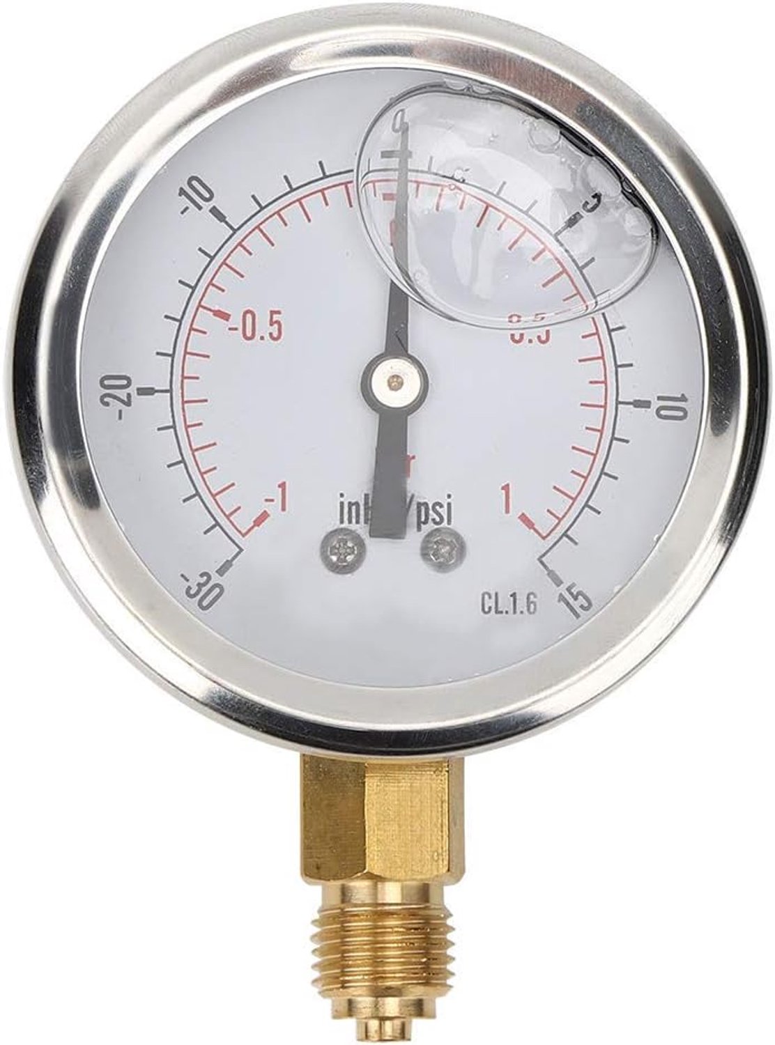 Waterdrukmeter, TS?PGGZ60Z4?1bar 1/4BSP Y60 axiale oliegevulde vacuümdrukmeter, roestvrijstalen drukmeetinstrument - Homevero