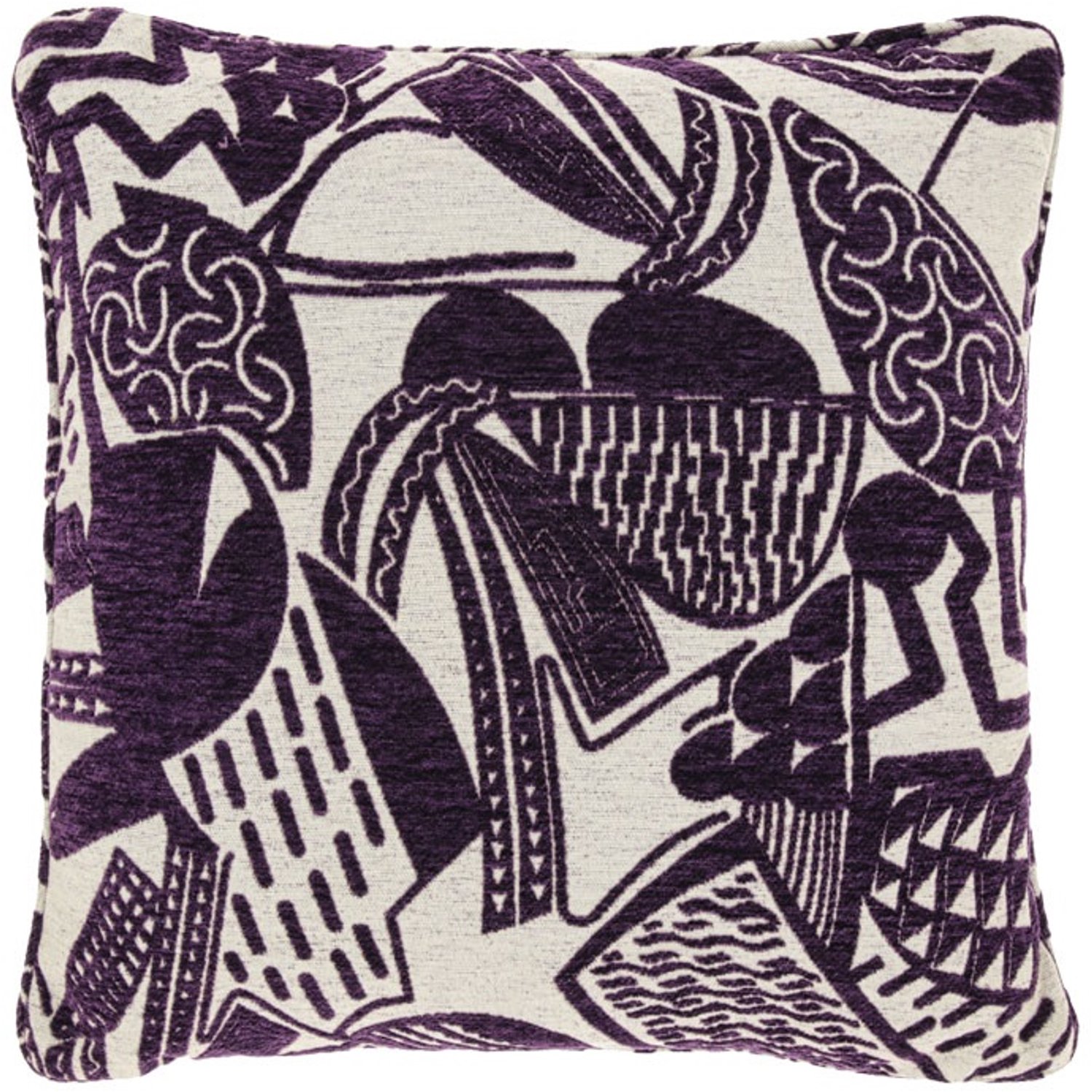 Unique Living Sierkussen Indy - dark purple - 45x45cm Multikleur