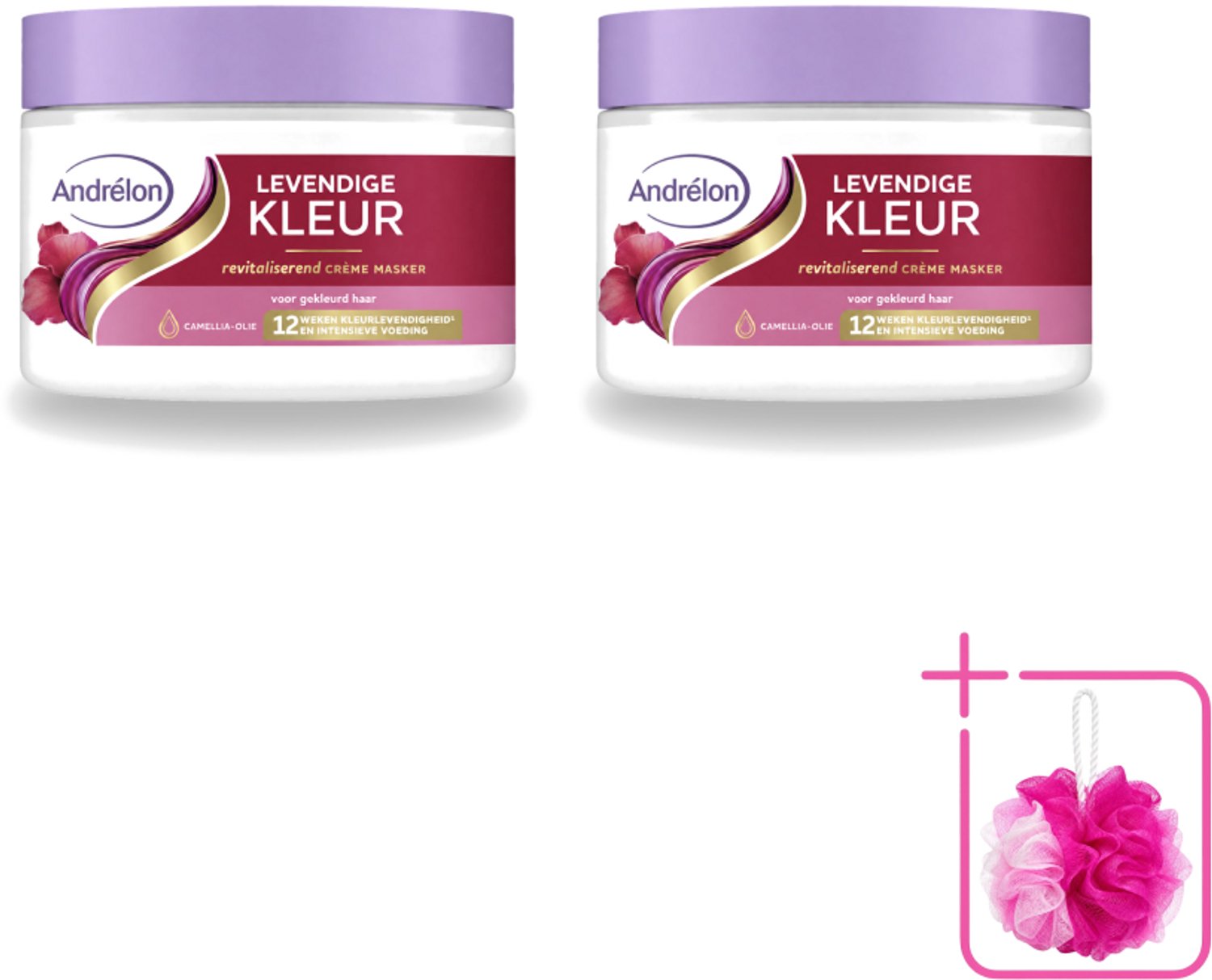 2 x Andrélon – Crème Haarmasker – Levendige Kleur – 300 ml - Bulkverpakking - Gekleurd haar verzorging - Douchemop - Kleur behoud