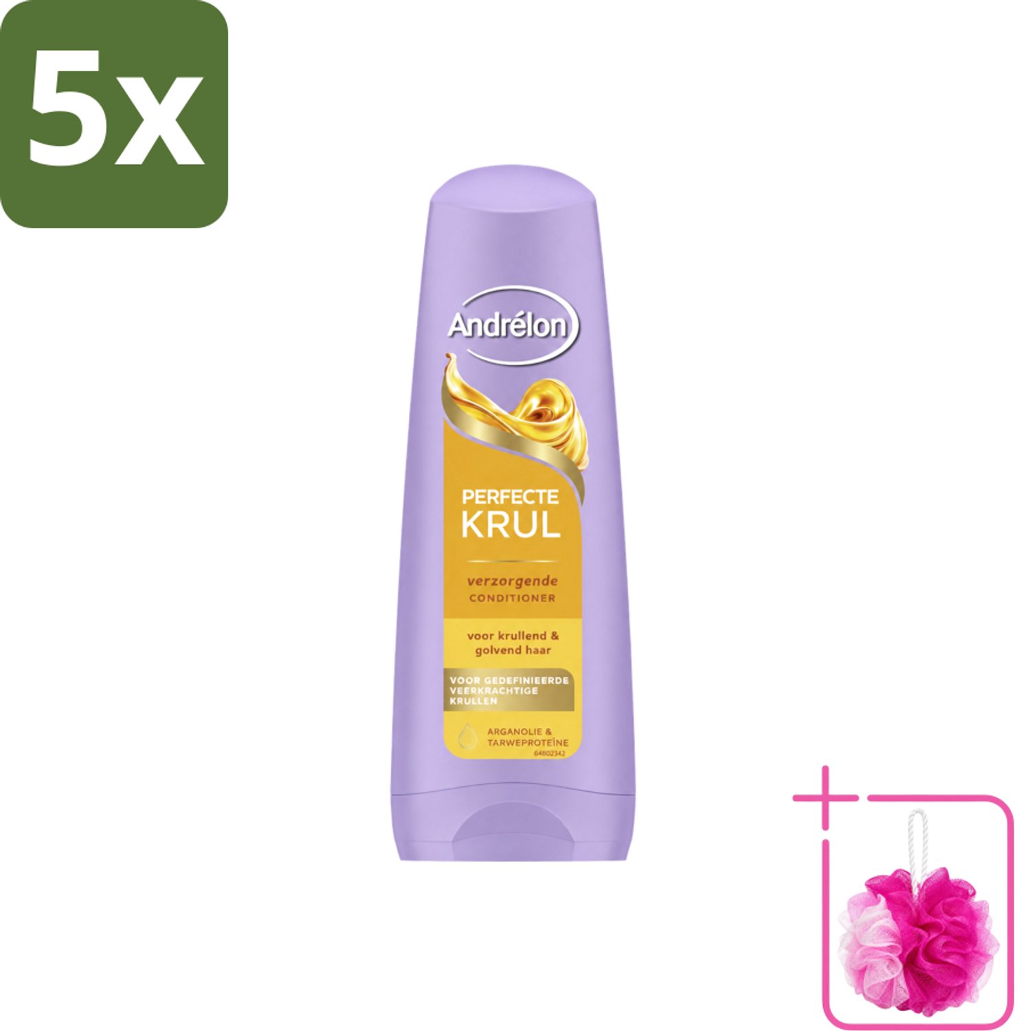5 x Andrélon – Conditioner – Perfecte Krul – 200 ml - Bulkverpakking - Krullen verzorgen - Douchemop - Krullen pluisvrij