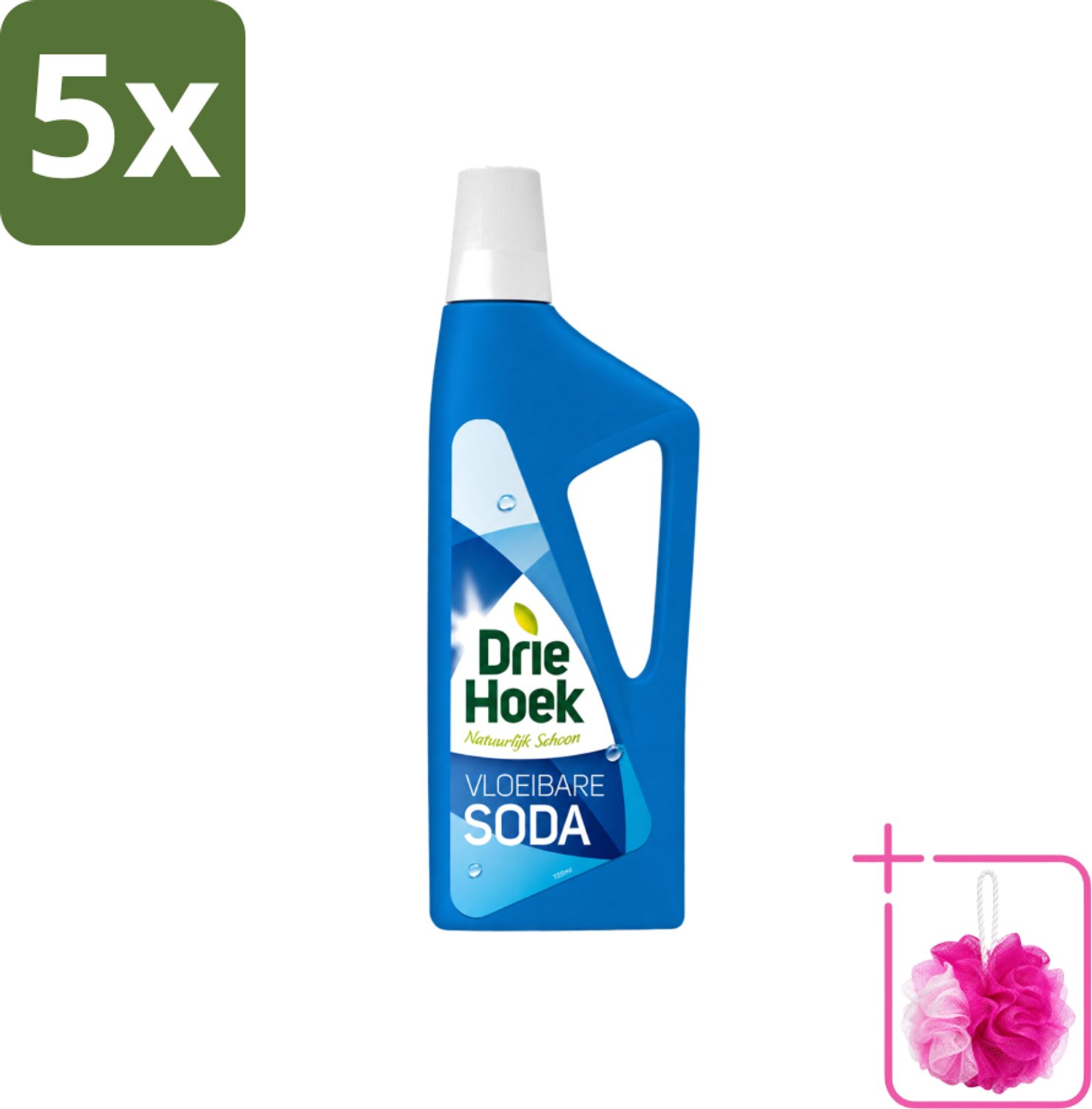 5 x Driehoek – Vloeibare Soda – 725 ml - Bulkverpakking - Vloeibare soda - Douchemop - Schoonmaakmiddel