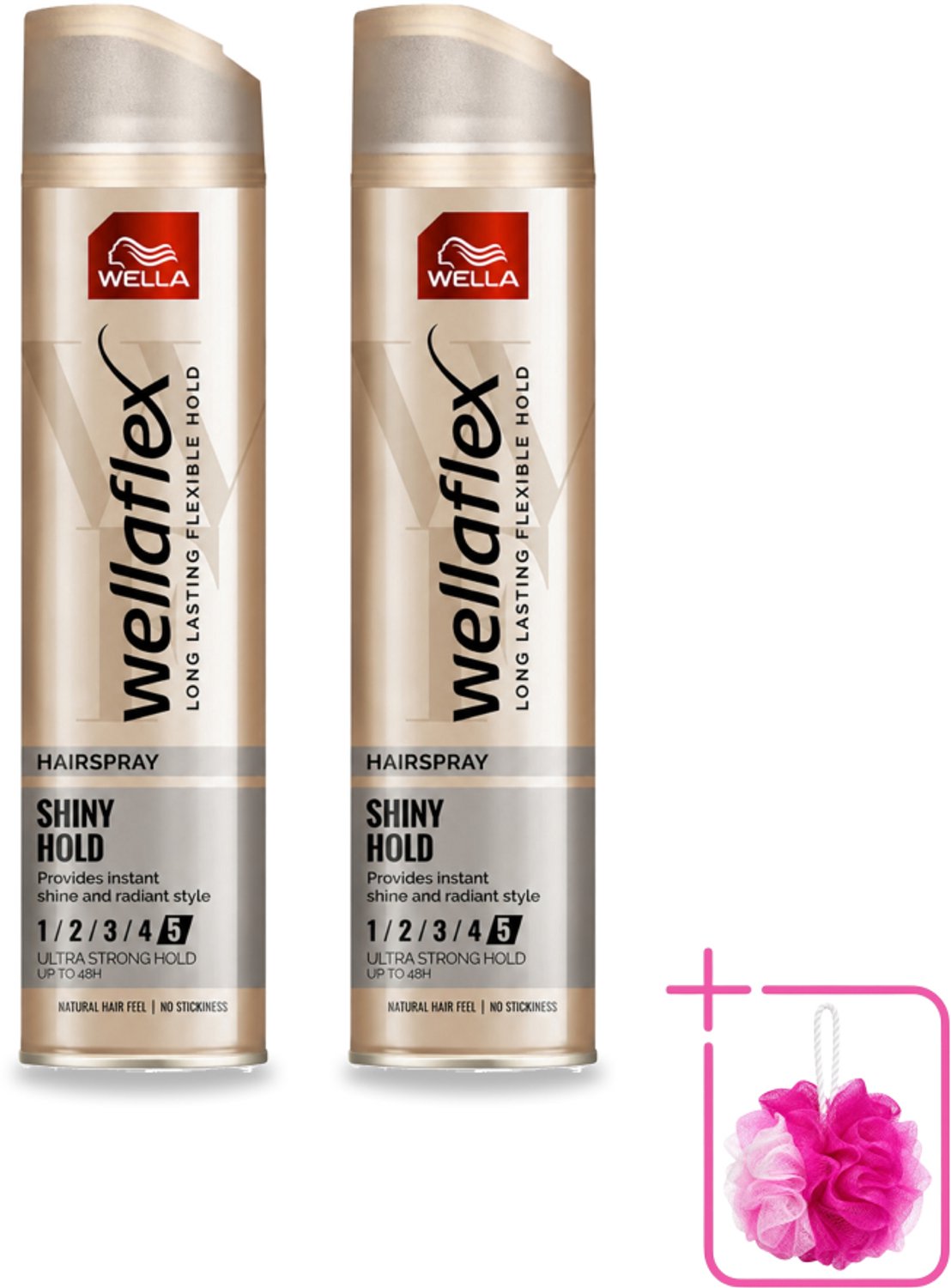2 x Wella – Flex Shine Ultra Strong – Haarspray – 250 ml - Bulkverpakking - Haarspray - Douchemop - Glans