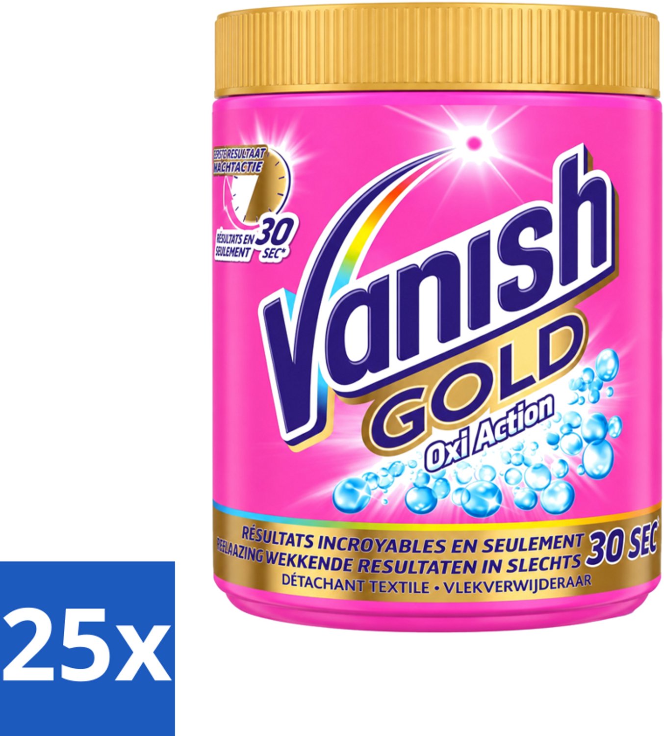 25 x Vanish Gold Oxi Action - Vlekkenverwijderaar Poeder - Gekleurde Was - 1050 Gram - Voordeelverpakking - 25 stuks