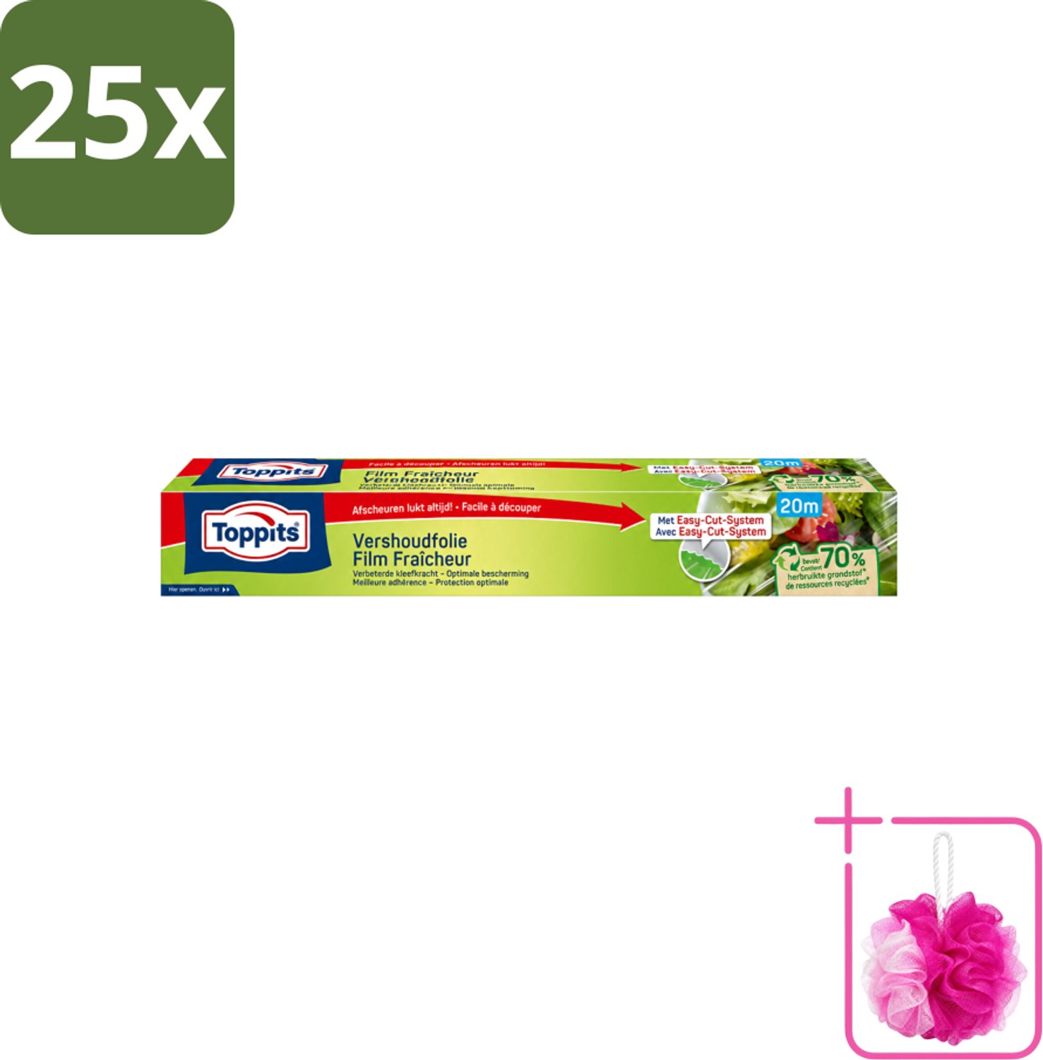 25 x Toppits – Vershoudfolie – 32,5 cm × 20 m - Bulkverpakking - Vershoudfolie - Douchemop - Eetvoedingsproducten