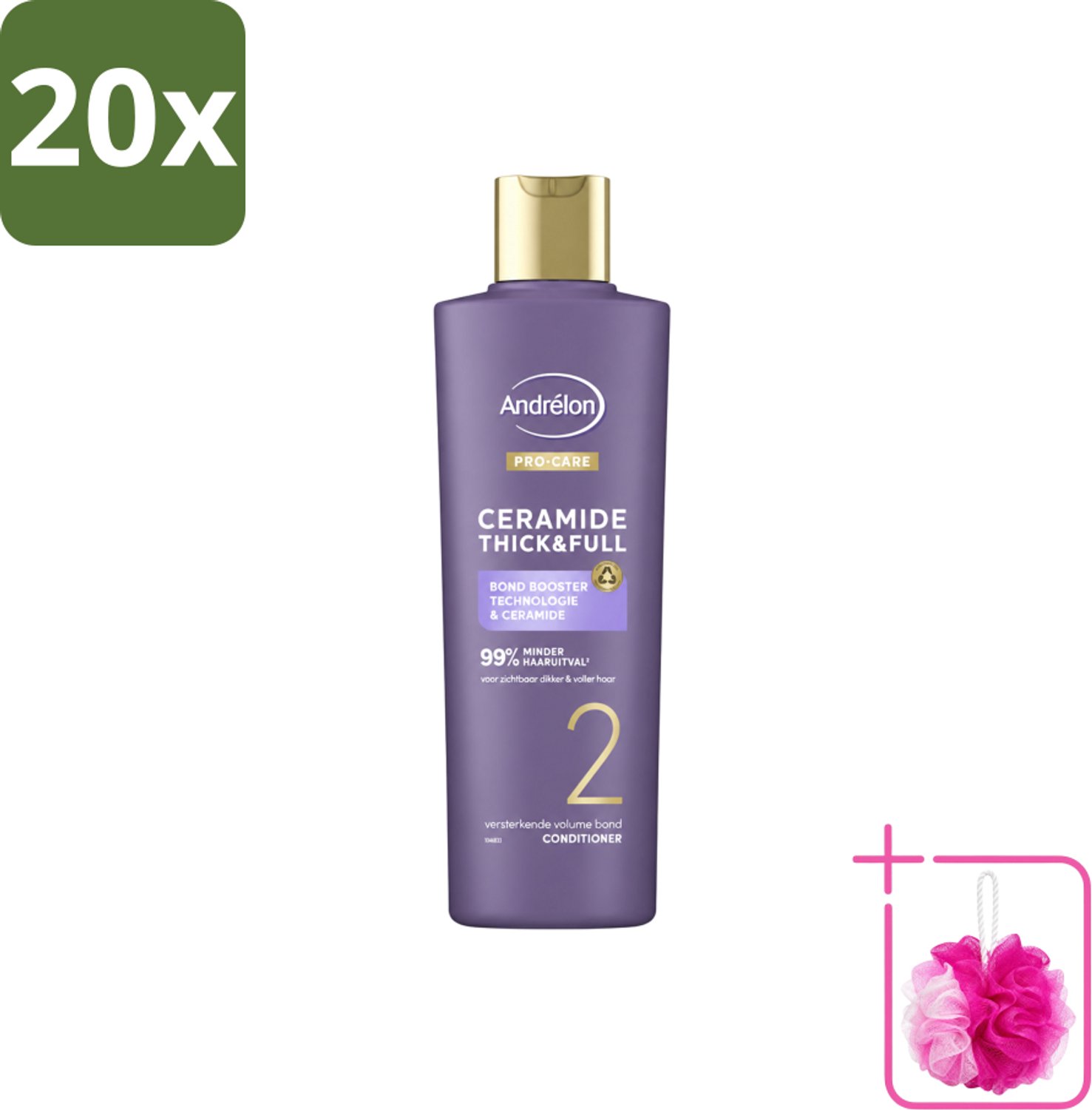 20 x Andrélon – Conditioner – Pro Care Ceramide Thick & Full – 250 ml - Bulkverpakking - Dikker haar - Douchemop - Voller haar