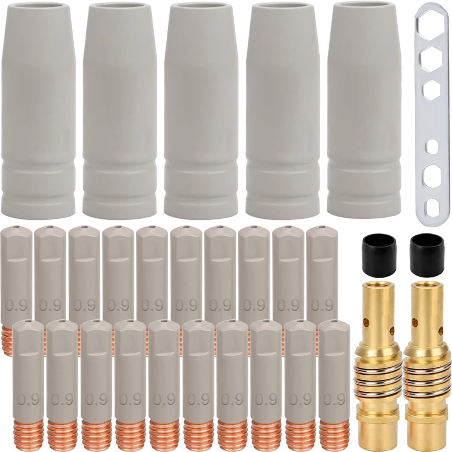 15AK MIG MAG Lasbrander Contactpunt (0,035" 0,9 mm) Gasmondstuk Met antiaanbaklaag Mondstukhouder Connector Isolatiehuls Mondstukdiffuser Gasdiffusers Accessoires