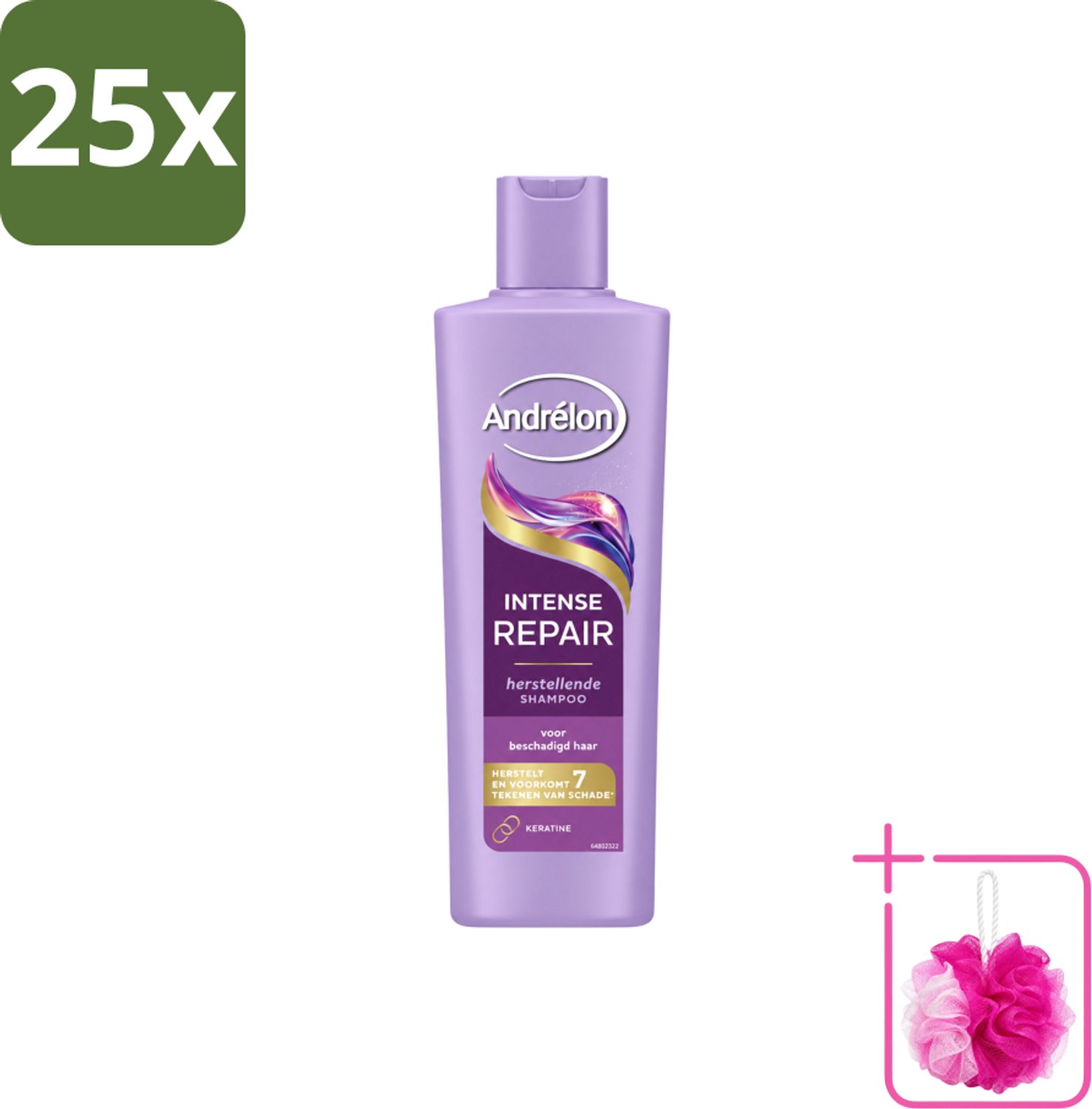25 x Andrélon – Shampoo – Intense Repair – 250 ml - Bulkverpakking - Haar herstellen - Douchemop - Beschadigd haar