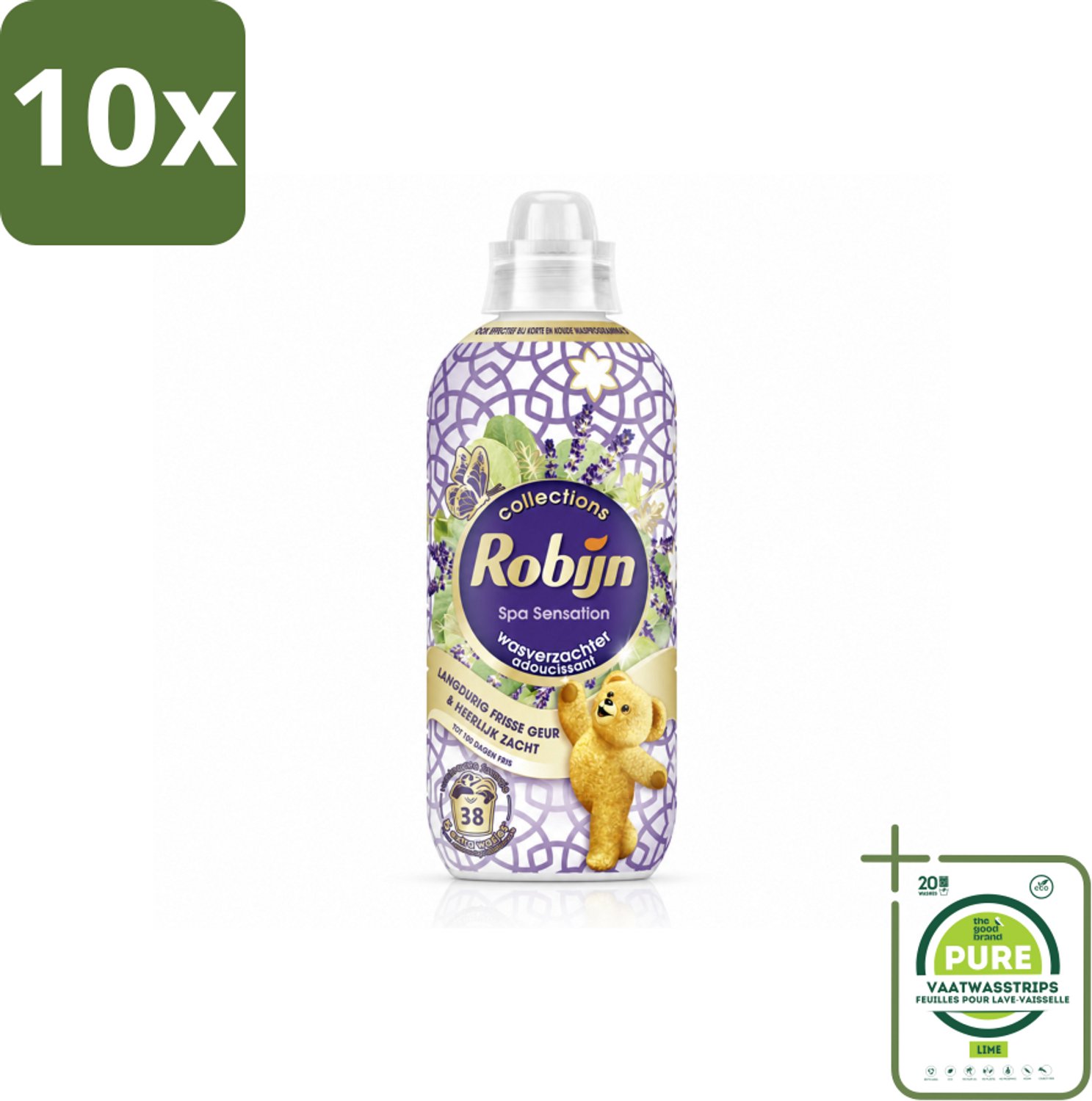10 x Robijn – Wasverzachter – Intense Spa Sensation – 765 ml - Grootverpakking - Vaatwasstrips - Wasverzachter - Eucalyptus - Lavendel - Wasgeur - Kleding Verzorgen
