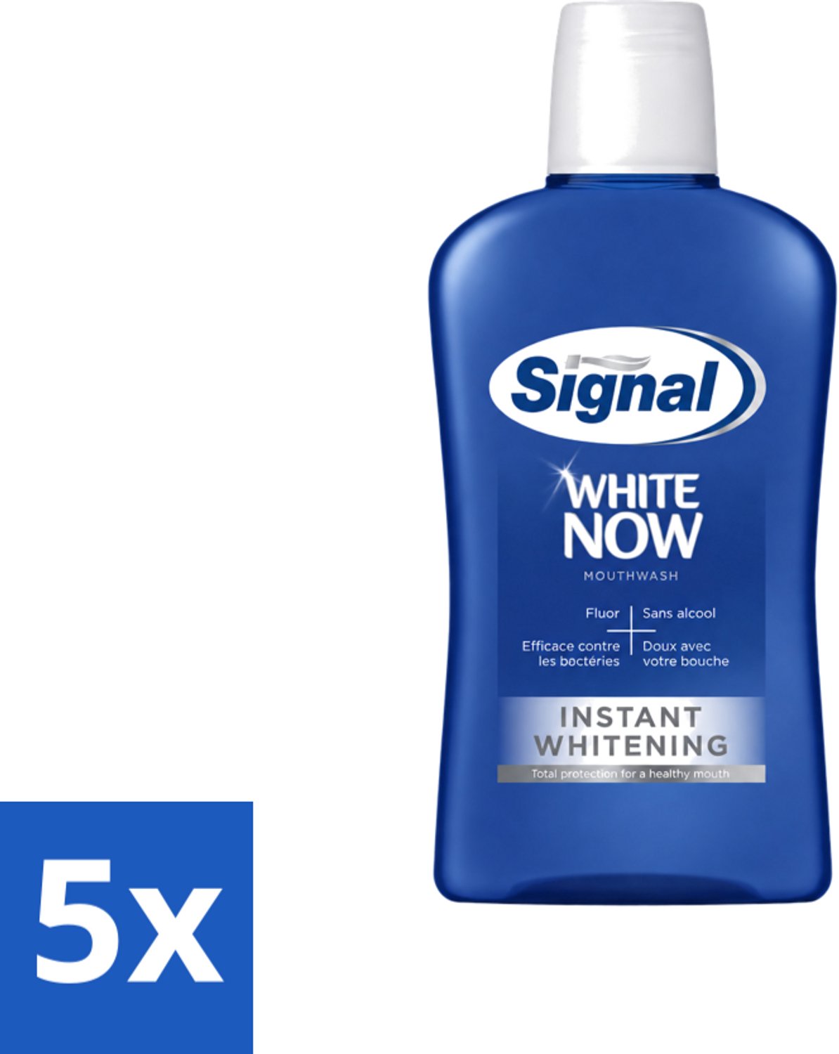 5 x Signal - White Now - Mondwater - 0 % Alcohol - 500 ml - Voordeelverpakking - 5 stuks