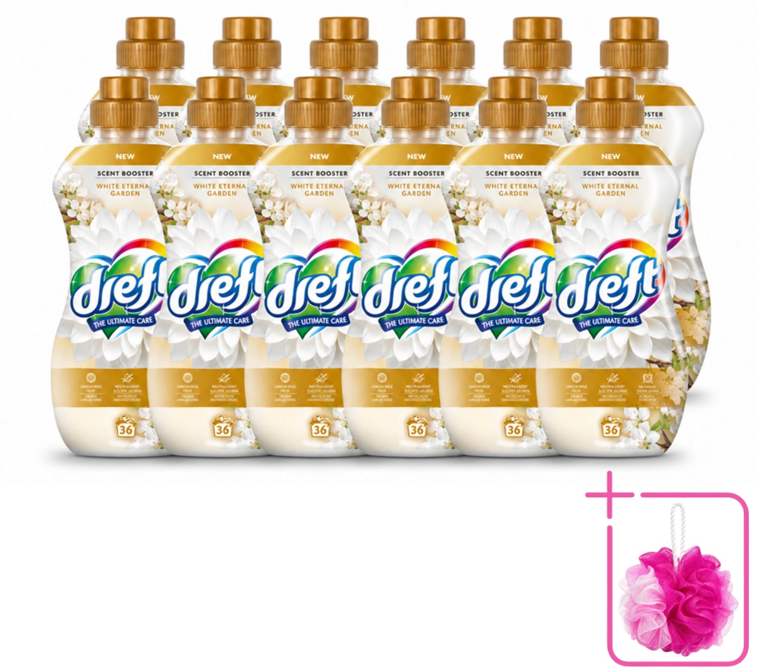 12 x Dreft – White Eternal Garden – Vloeibare Geurbooster – 720 ml – 36 wasbeurten - Bulkverpakking - Wasgeur - Douchemop - Wasgeurbooster