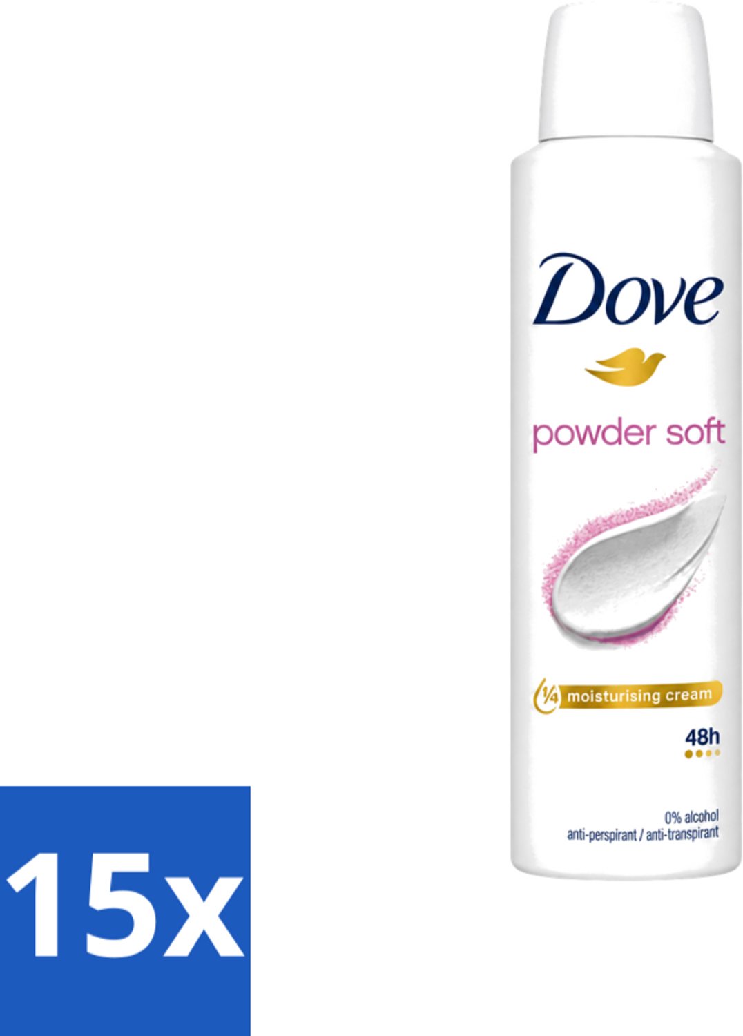 15 x Dove - Deospray - Powder Soft - 150 ml - Voordeelverpakking - 15 stuks