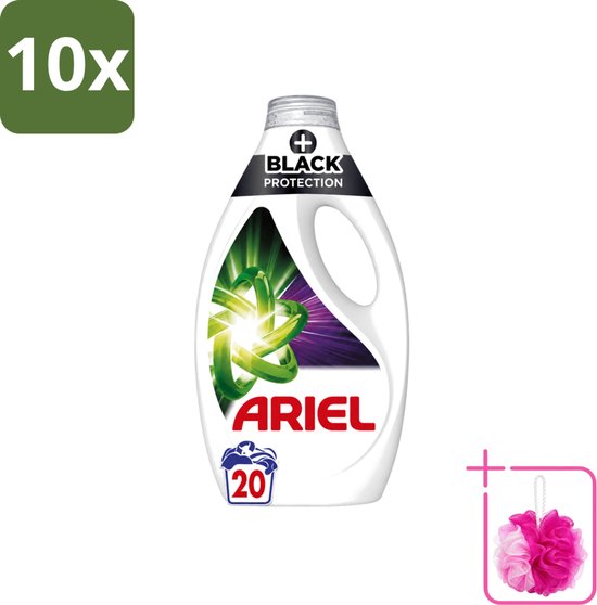 10 x Ariel – +Revita Black – Vloeibaar Wasmiddel – 900 ml - Bulkverpakking - Donkere kleuren beschermen - Douchemop - Kleurbescherming